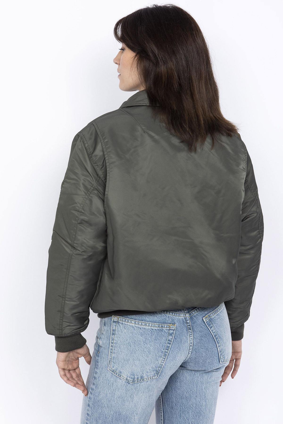 Retro 90's khaki green bomber jacket - Image n°2