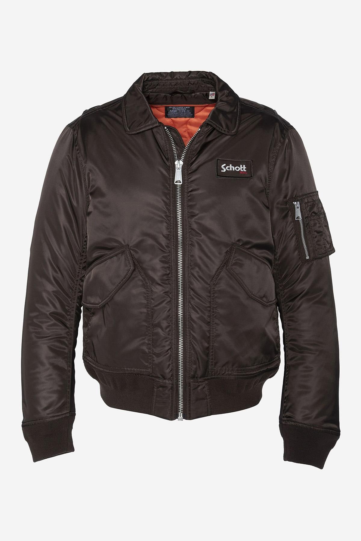 Brown nylon bomber jacket - Image n°4