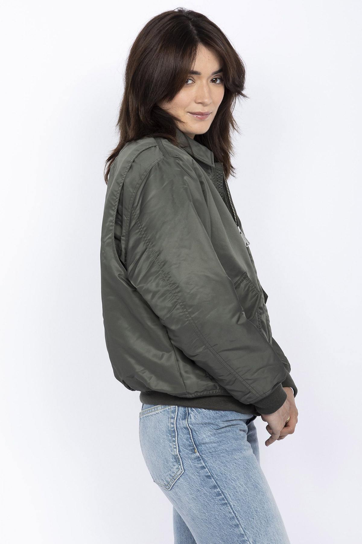 Retro 90's khaki green bomber jacket - Image n°4