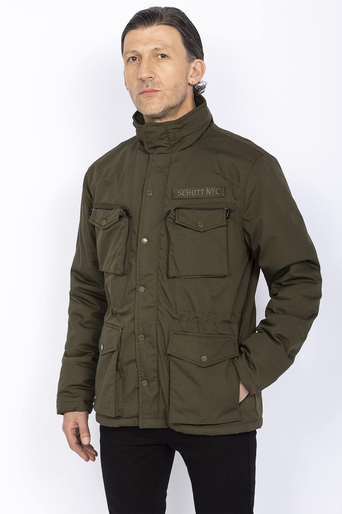 Khaki sherpa lined combat jacket - Image n°2