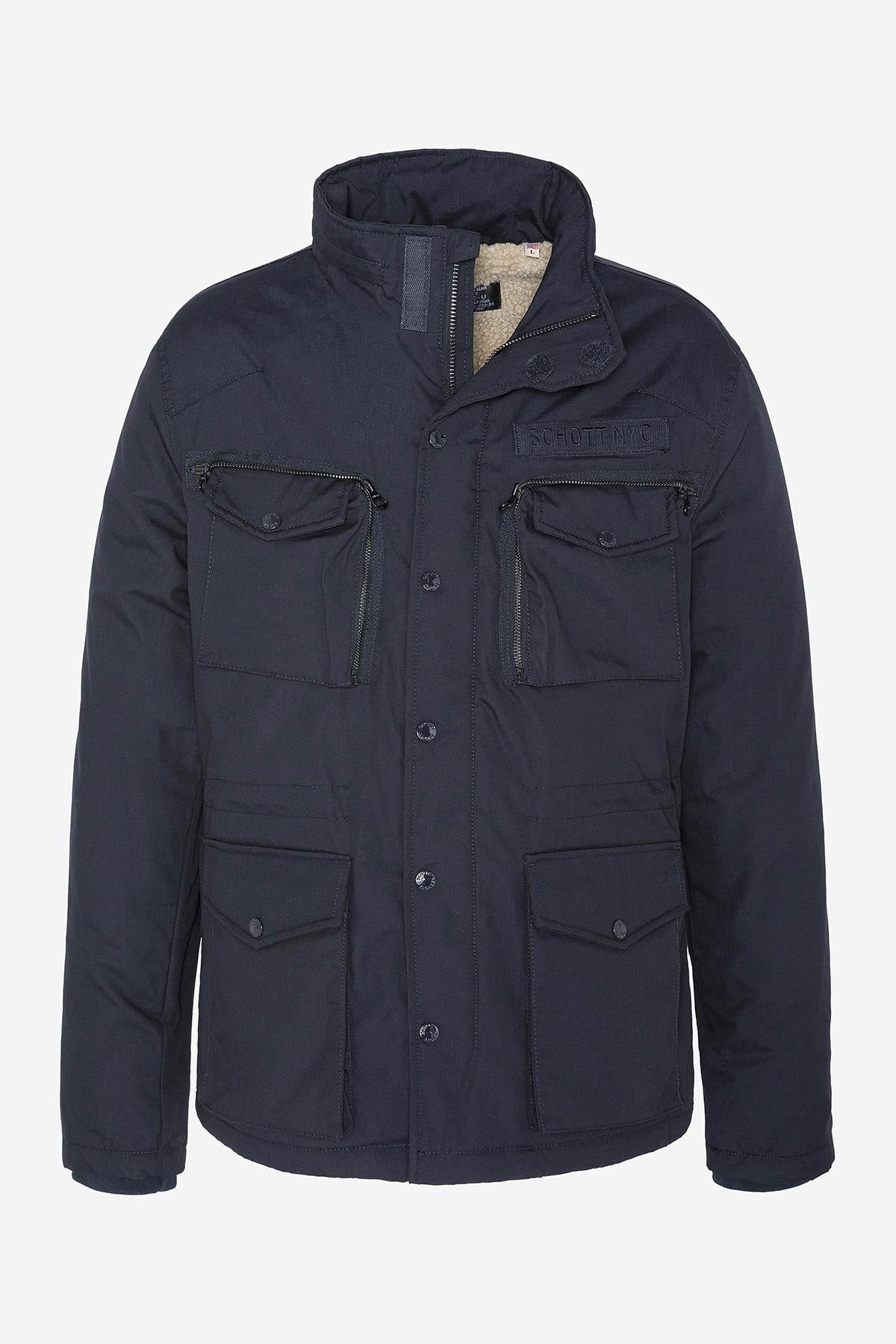 Men's navy blue army jacket - Image n°1