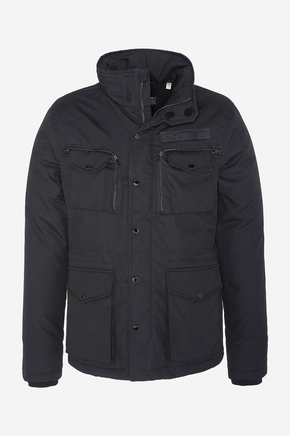 Black multi-pocket military jacket - Image n°1