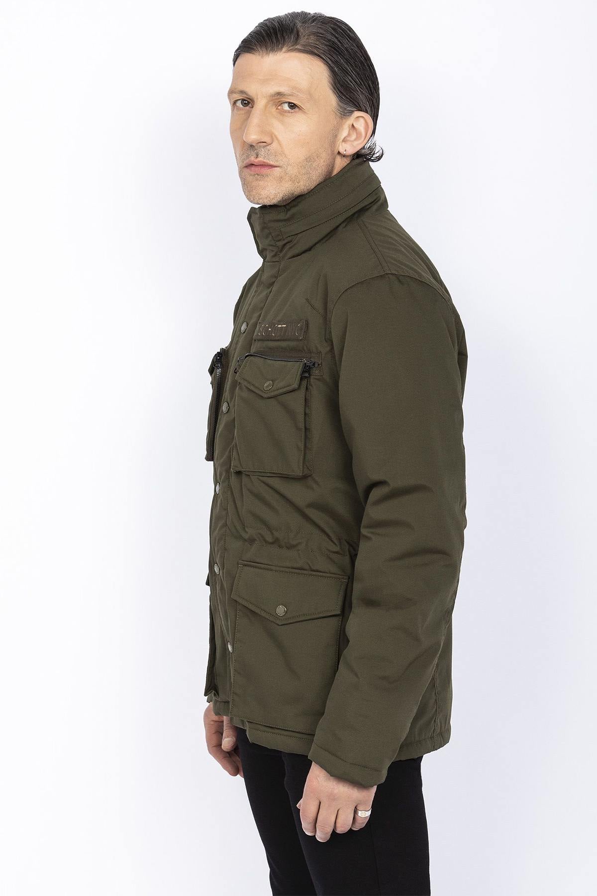 Khaki sherpa lined combat jacket - Image n°3