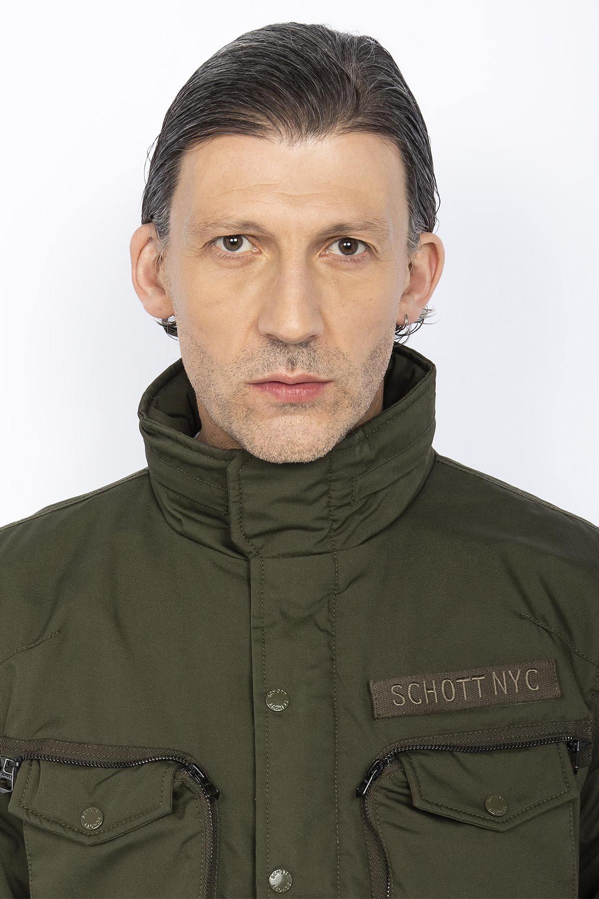 Khaki sherpa lined combat jacket - Image n°5