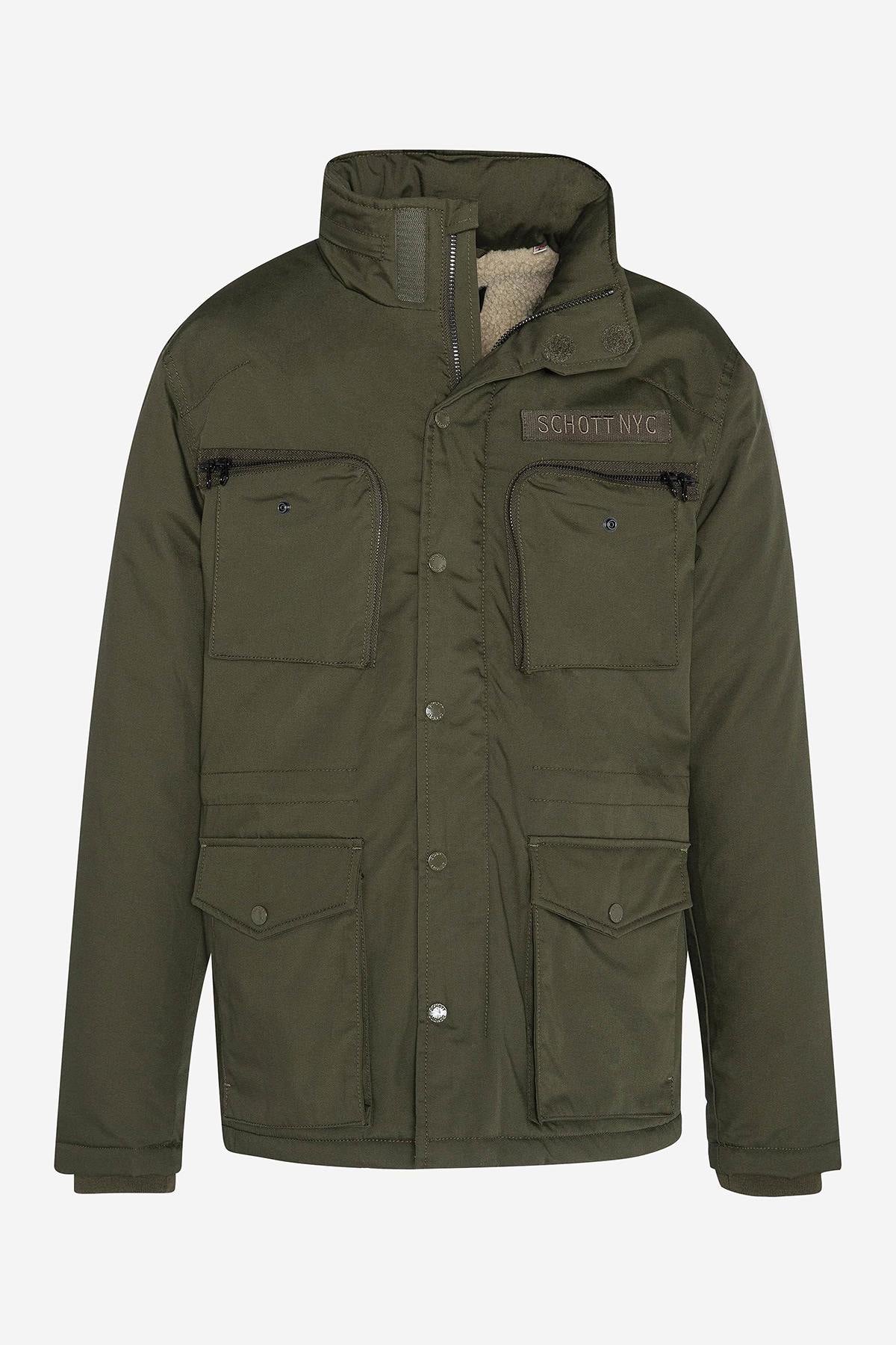 Khaki sherpa lined combat jacket - Image n°6