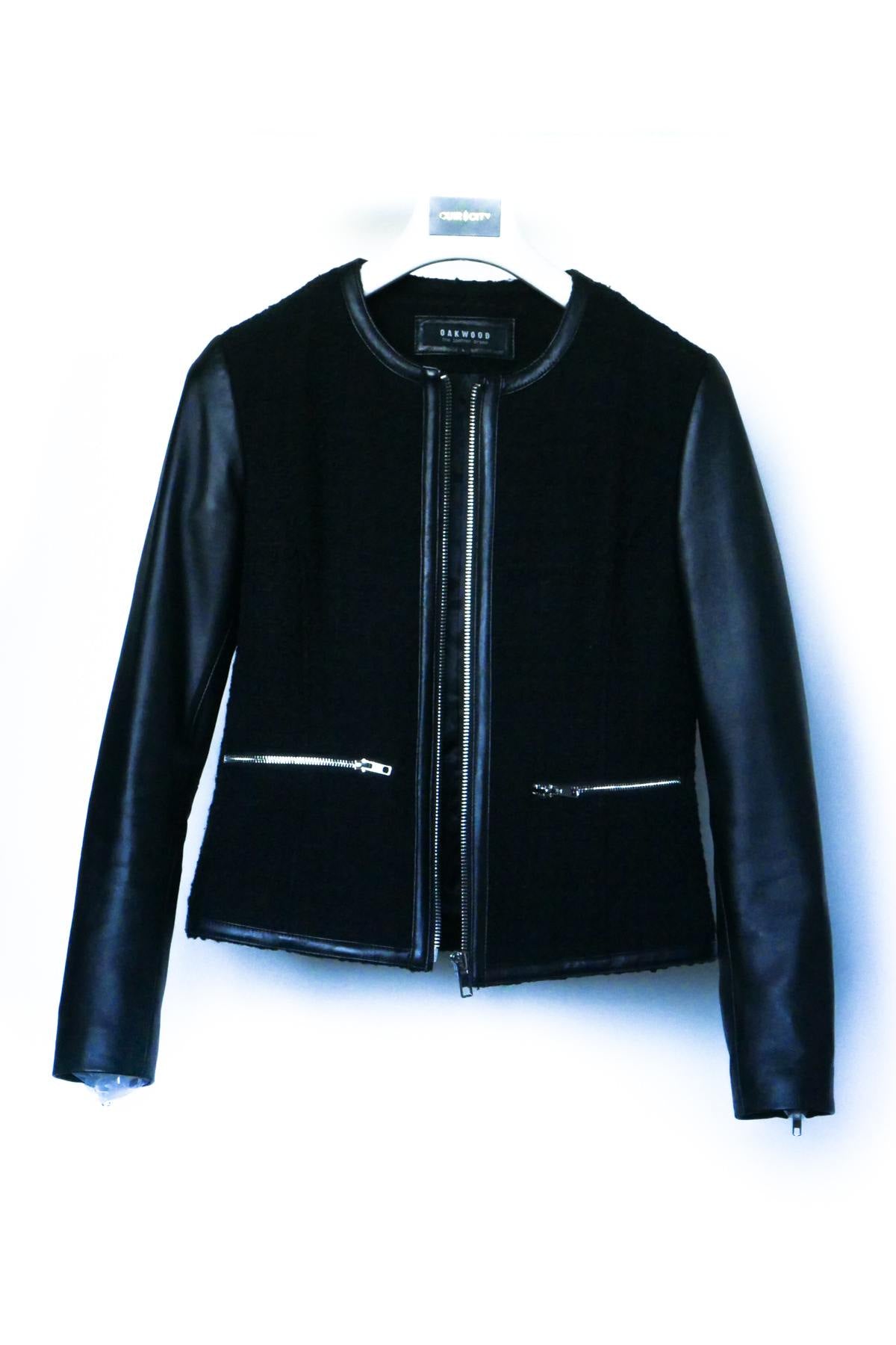 Black dual material jacket VINT00090 - Image n°2