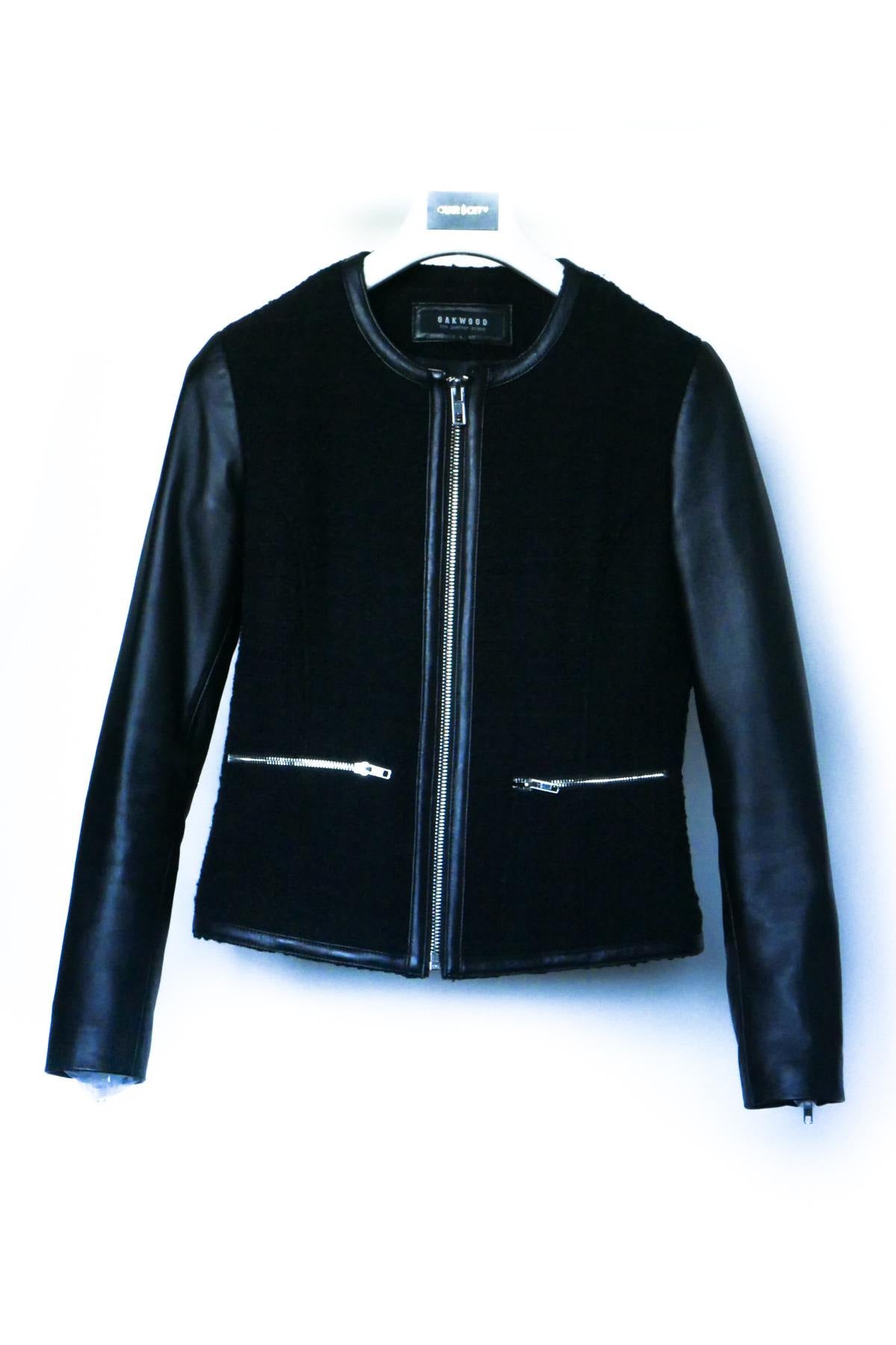 Black dual material jacket VINT00090 - Image n°3