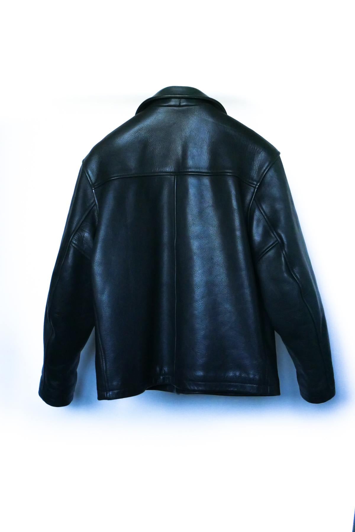 Cowhide jacket with shirt collar - Image n°2