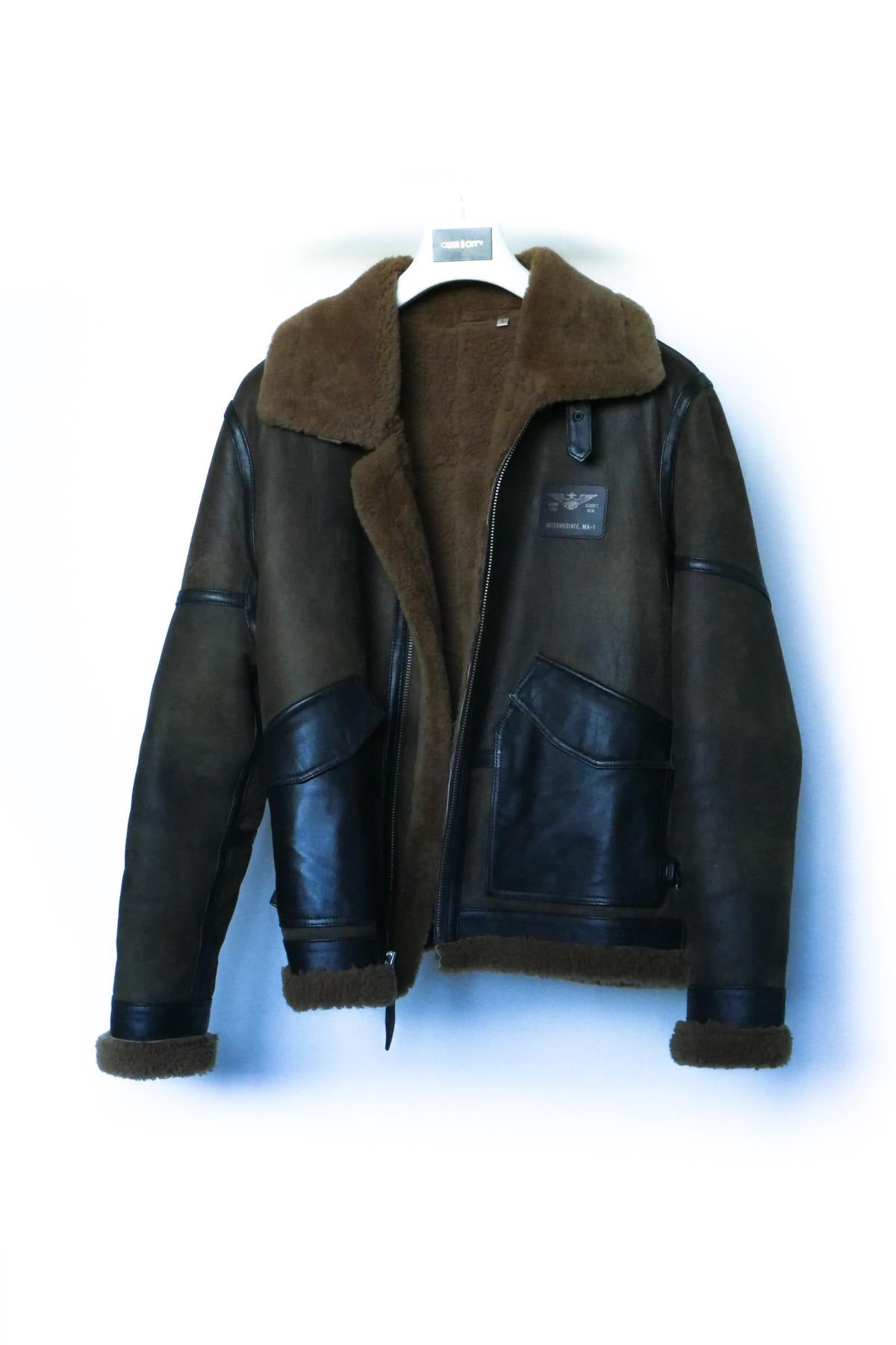 Distressed Shearling Bomber - Image n°1