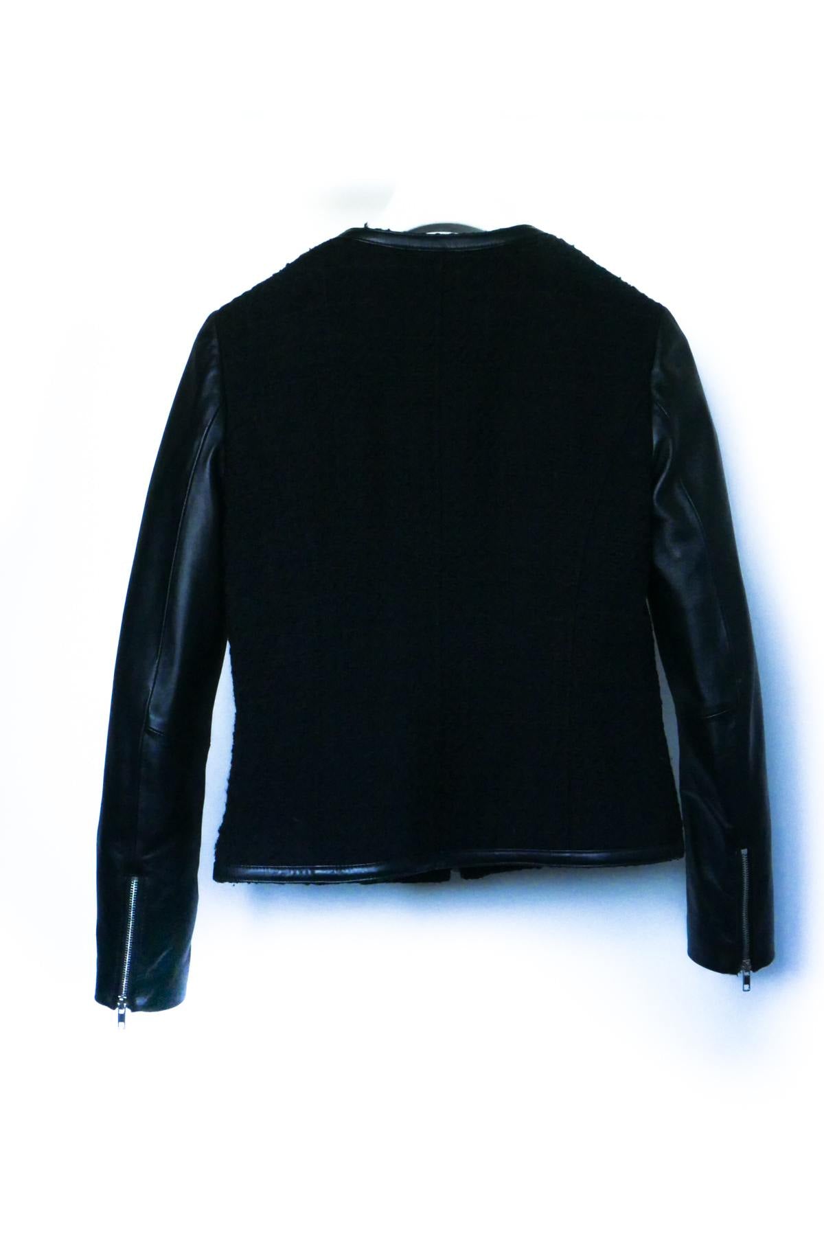 Black dual material jacket VINT00090 - Image n°4