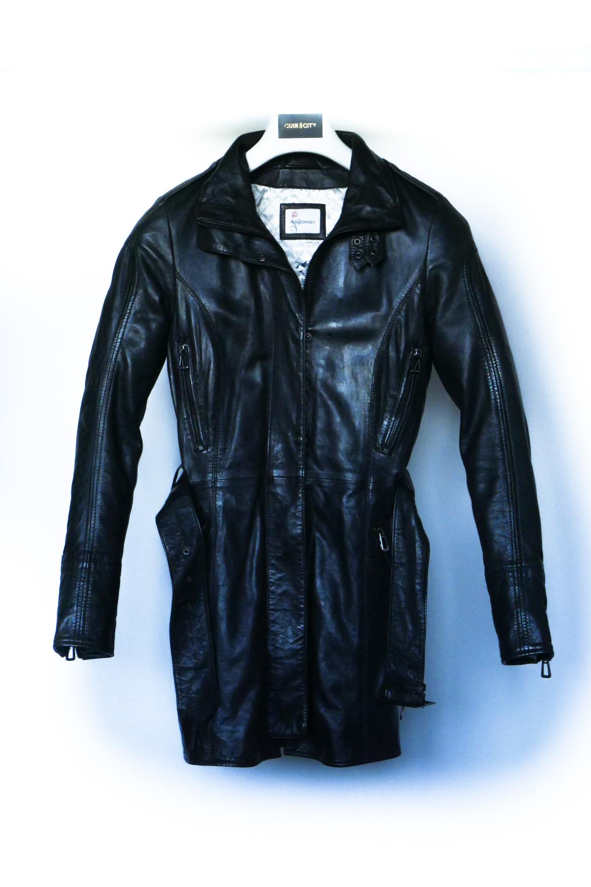 Mid-length sheepskin leather jacket VINT00091 - Image n°4