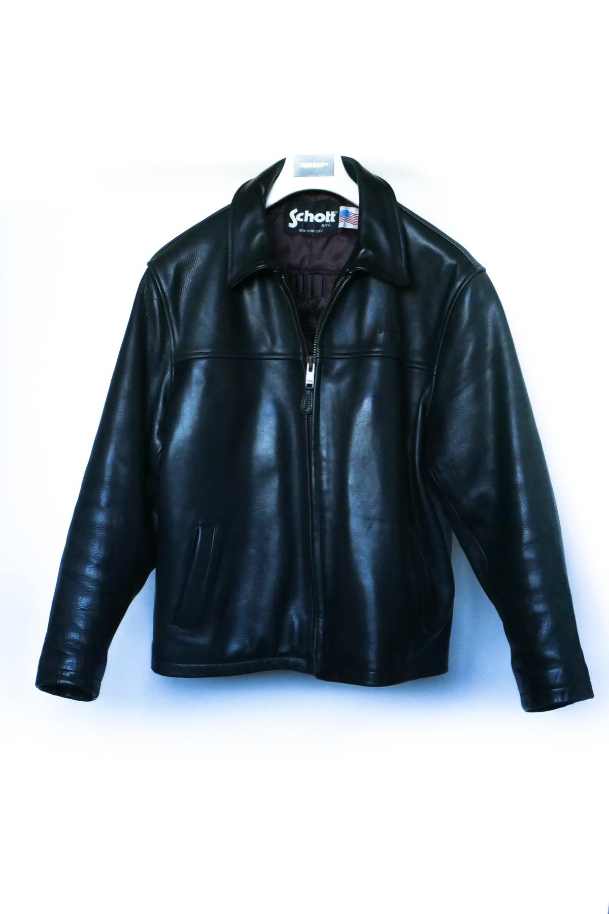 Cowhide jacket with shirt collar - Image n°1