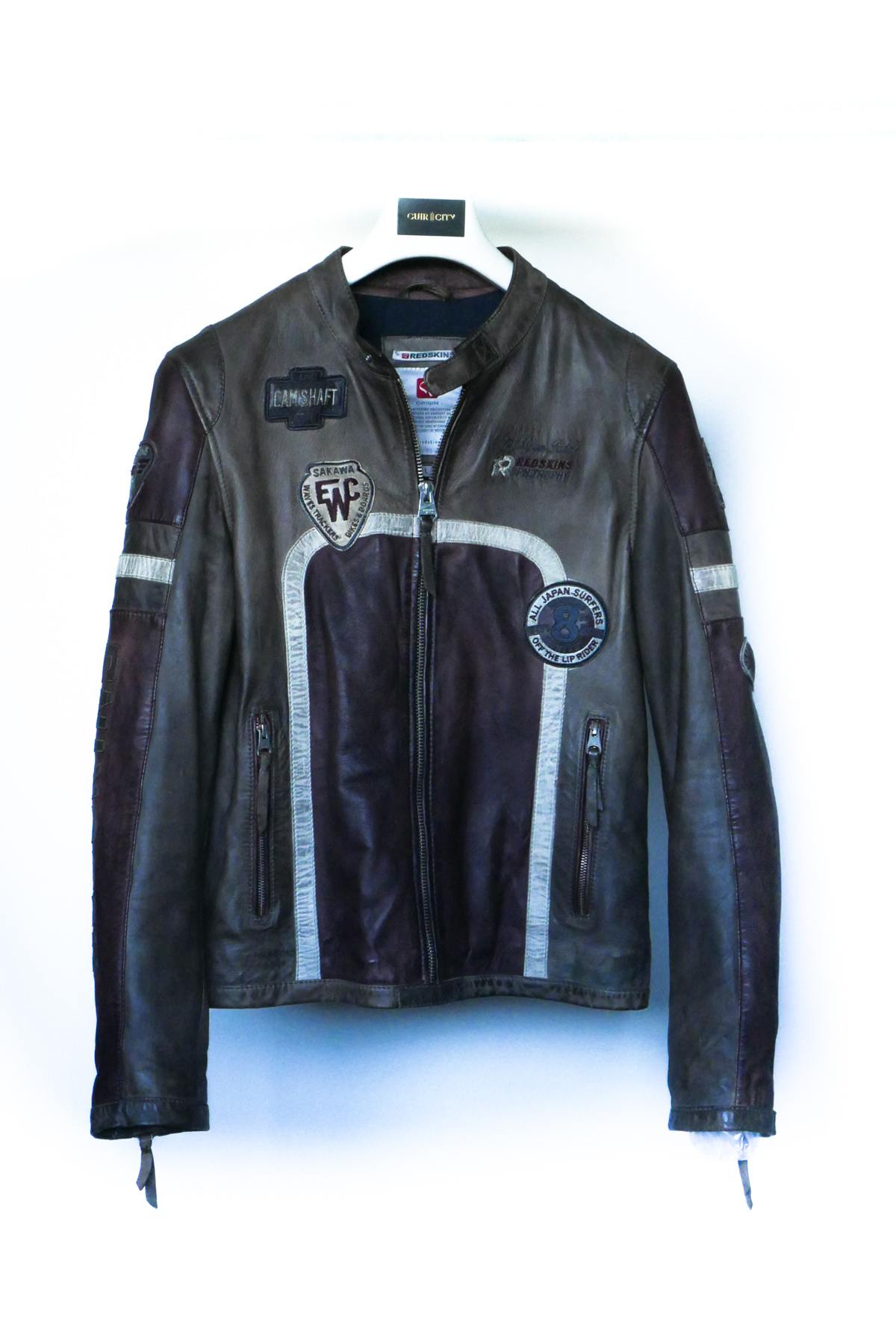 Retro effect biker style jacket - Image n°1