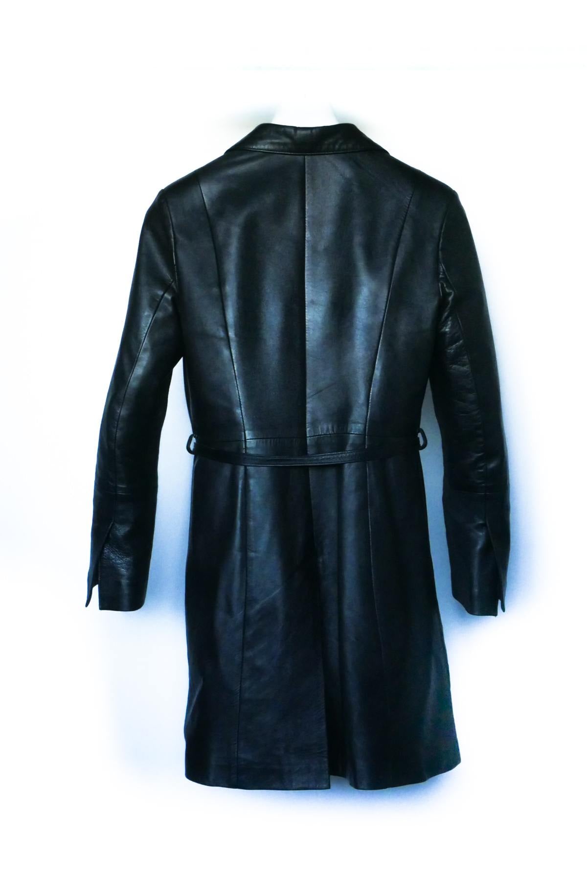 Black women's 3/4 lambskin jacket - Image n°2