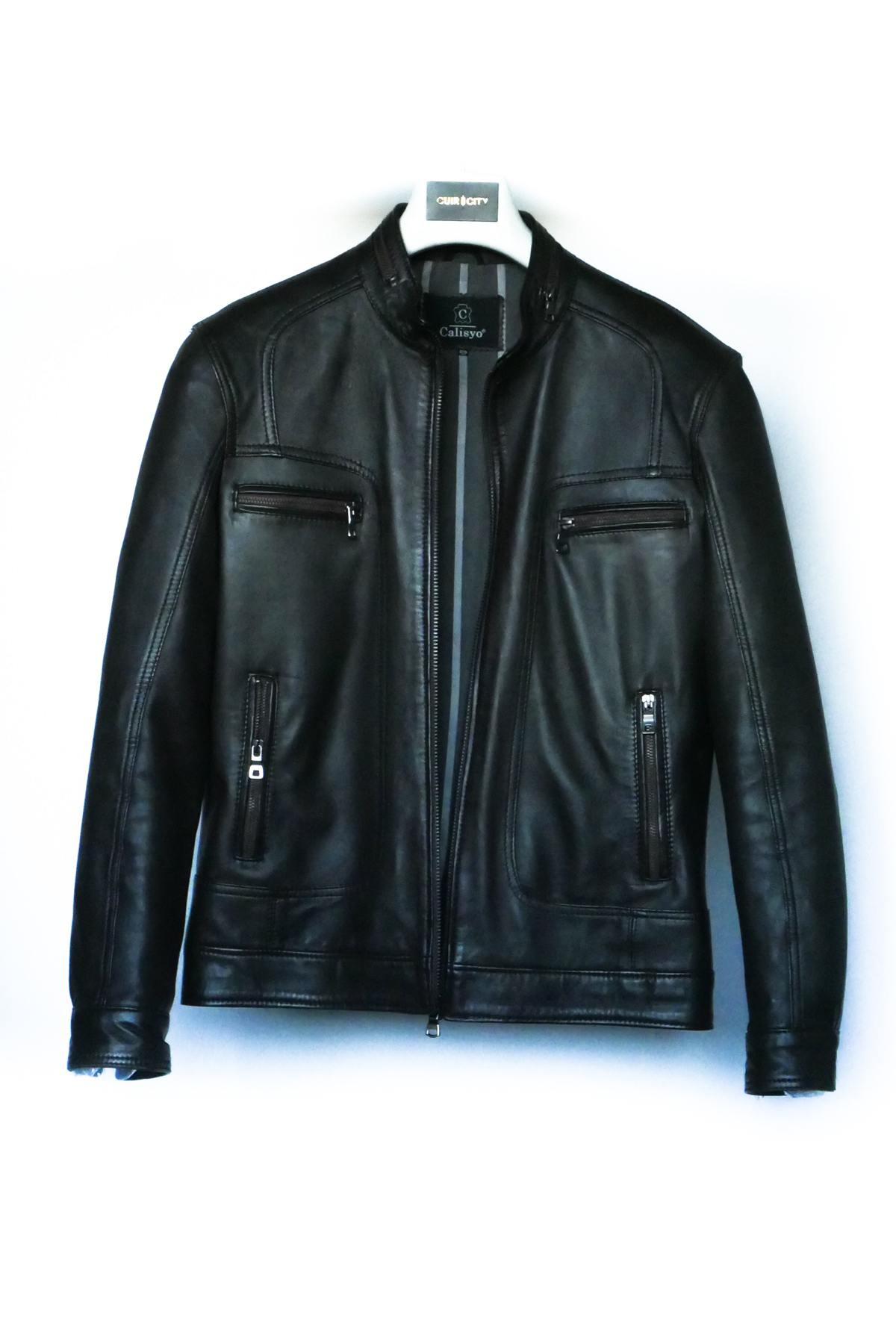 Fine lambskin leather jacket - Image n°1