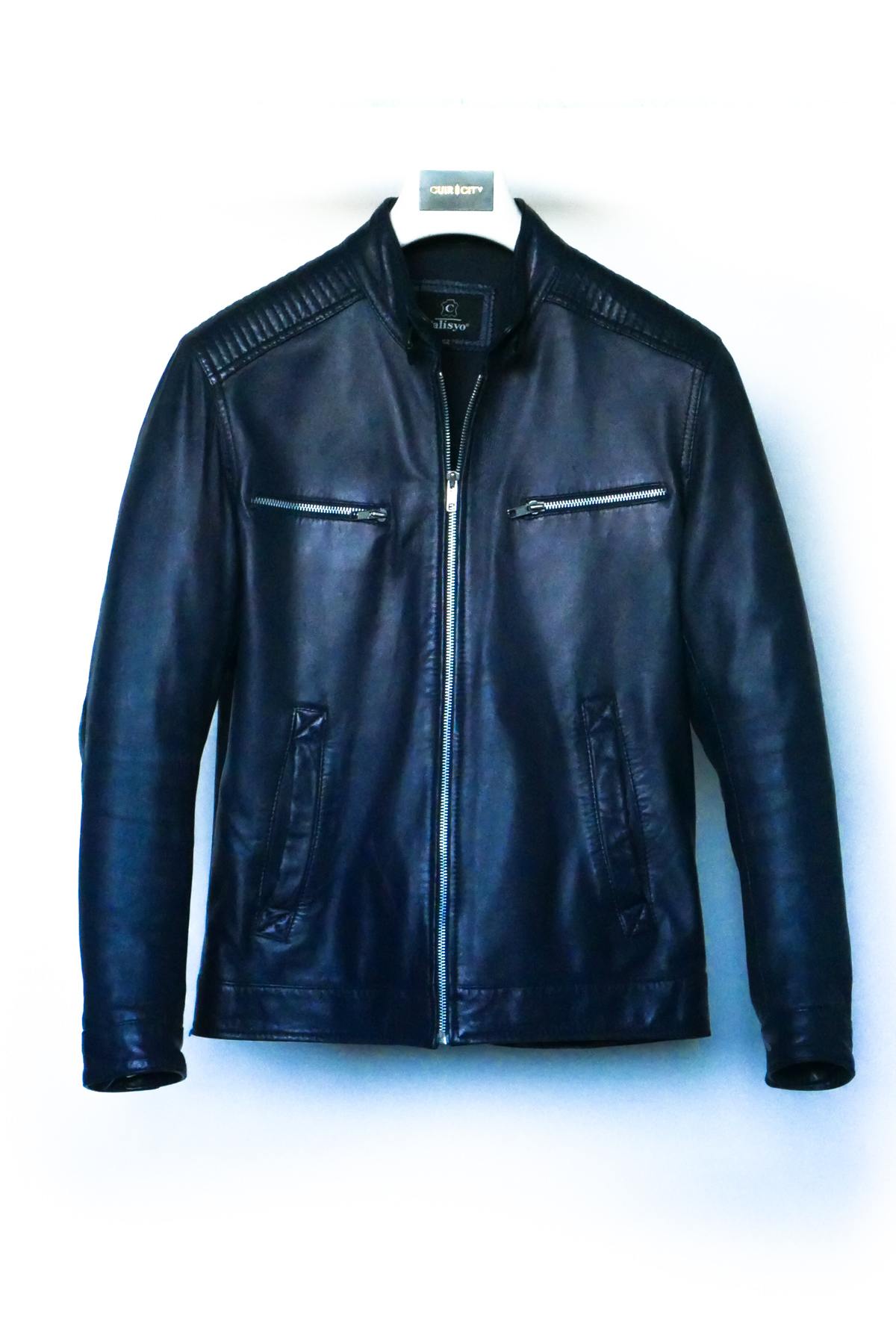 fine blue lambskin jacket - Image n°3