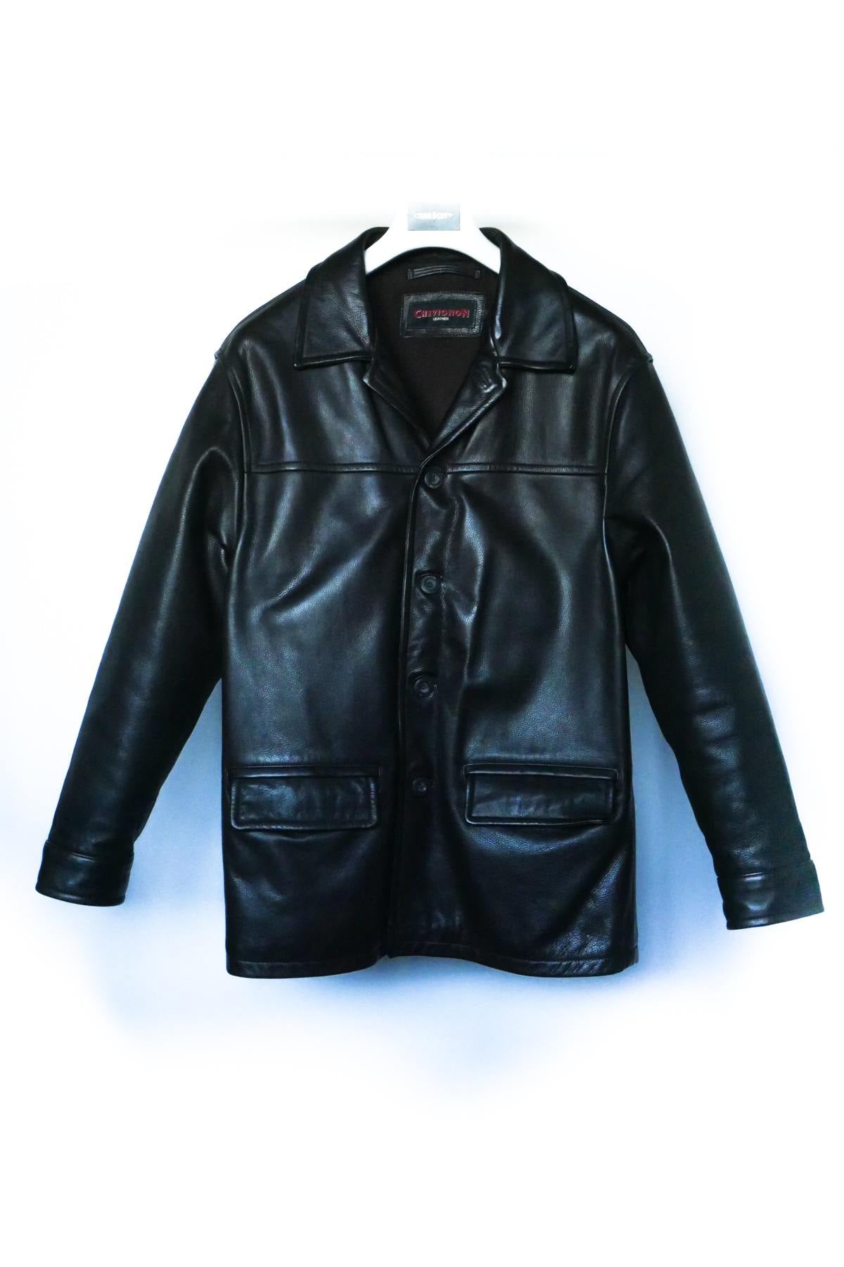 Brown cowhide leather jacket - Image n°6