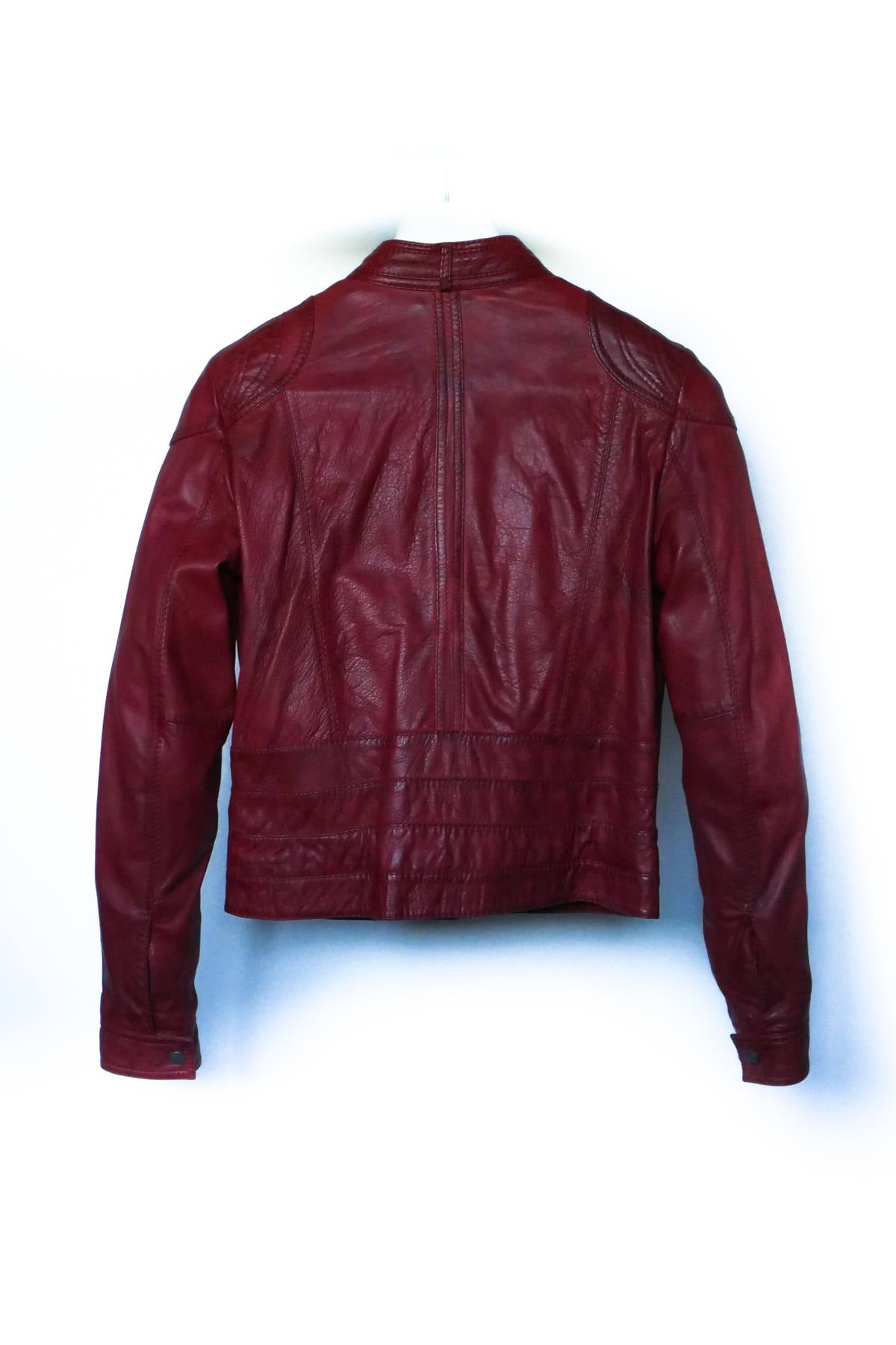 Red biker collar jacket - Image n°2