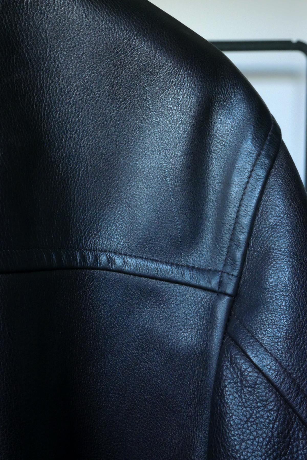 Brown cowhide leather jacket - Image n°4