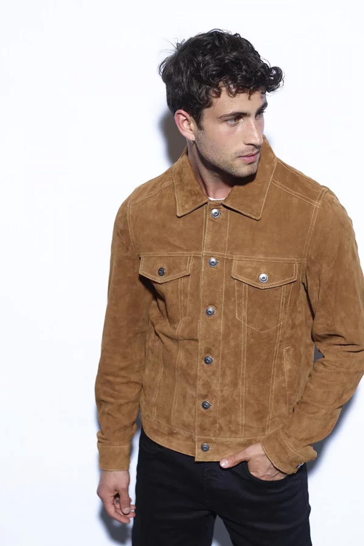 Western cut jacket in vintage suede leather - Image n°3