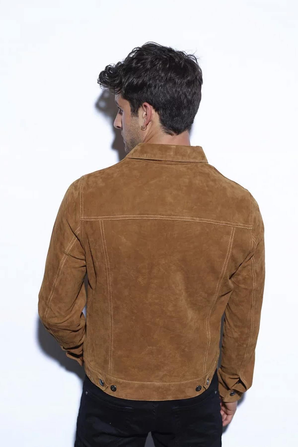 Western cut jacket in vintage suede leather - Image n°4