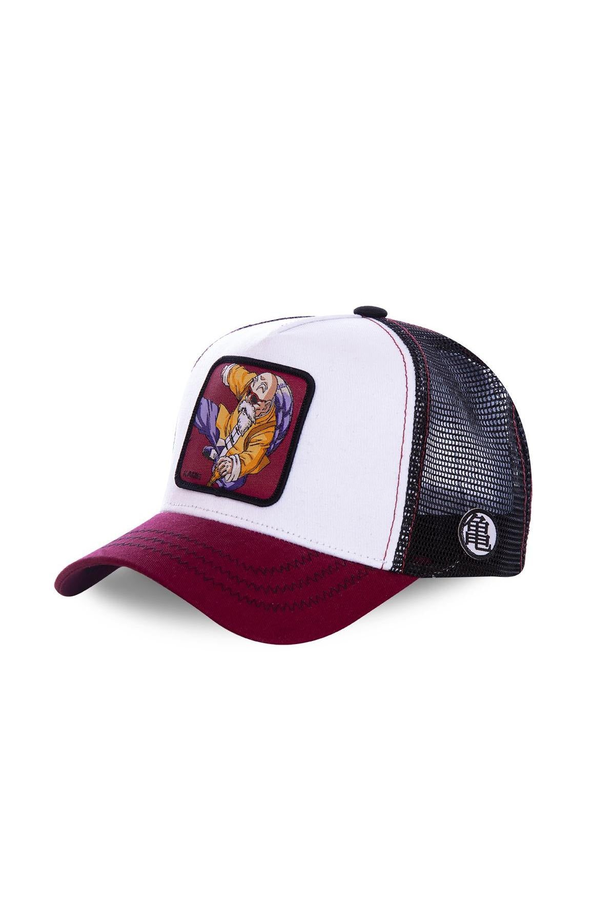 White and burgundy Awesome Turtle Dragon ball cap - Image n°1