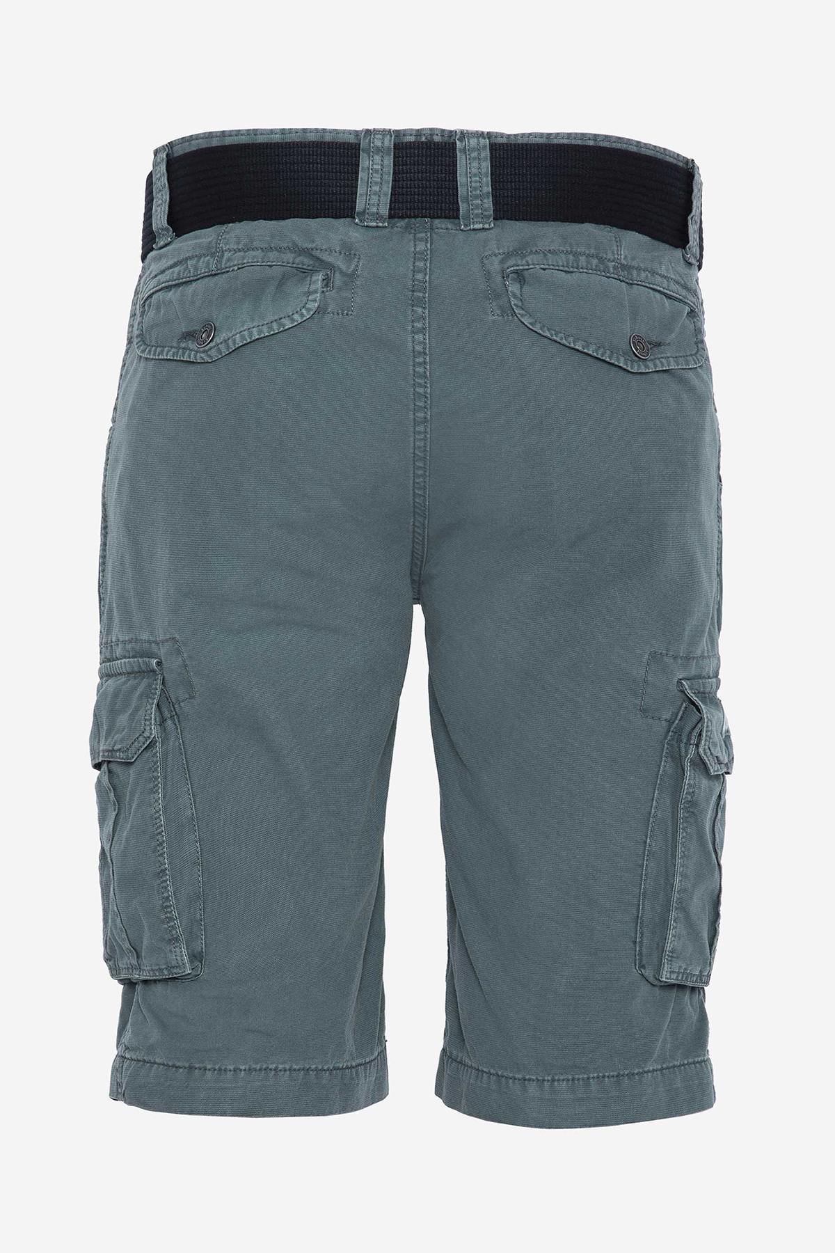 Petrol blue cargo shorts - Image n°2