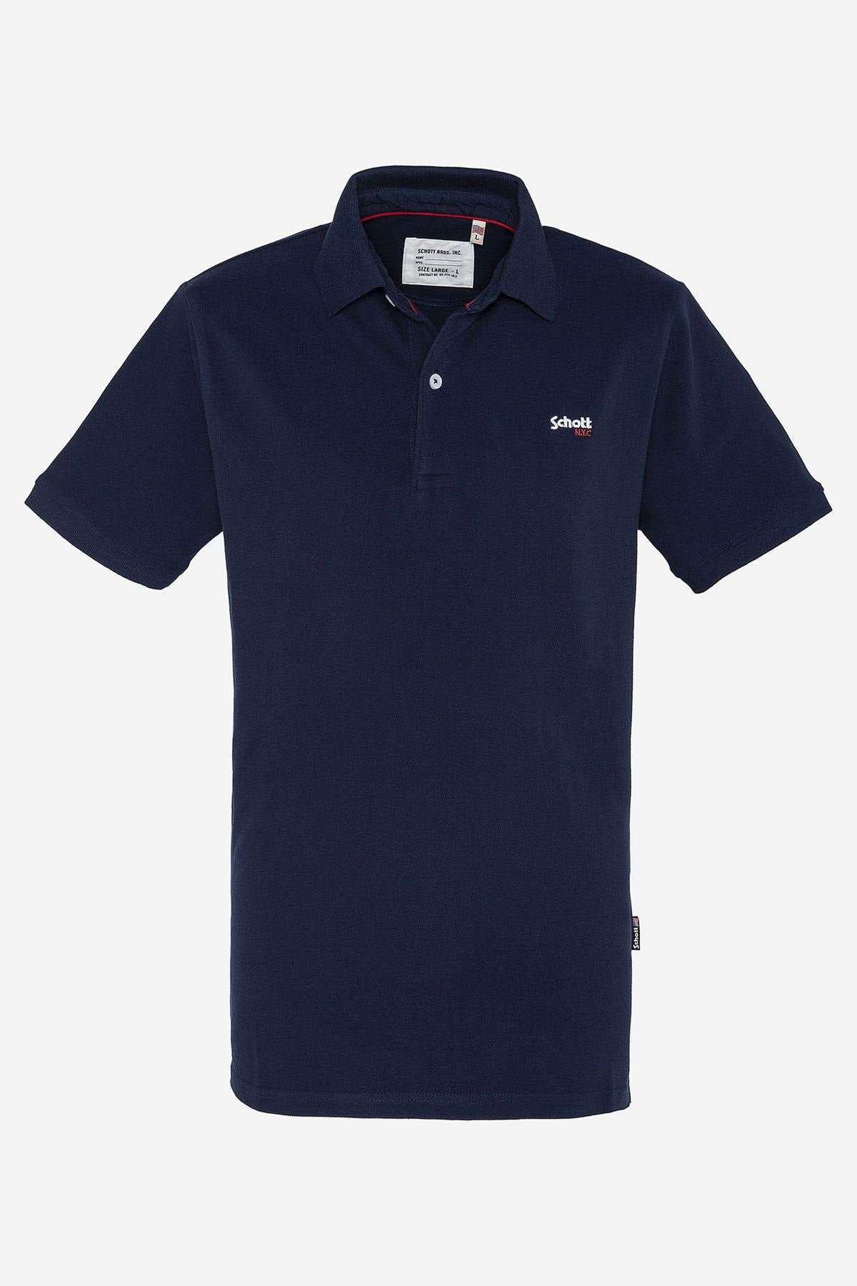 Men's navy blue polo shirt - Image n°1