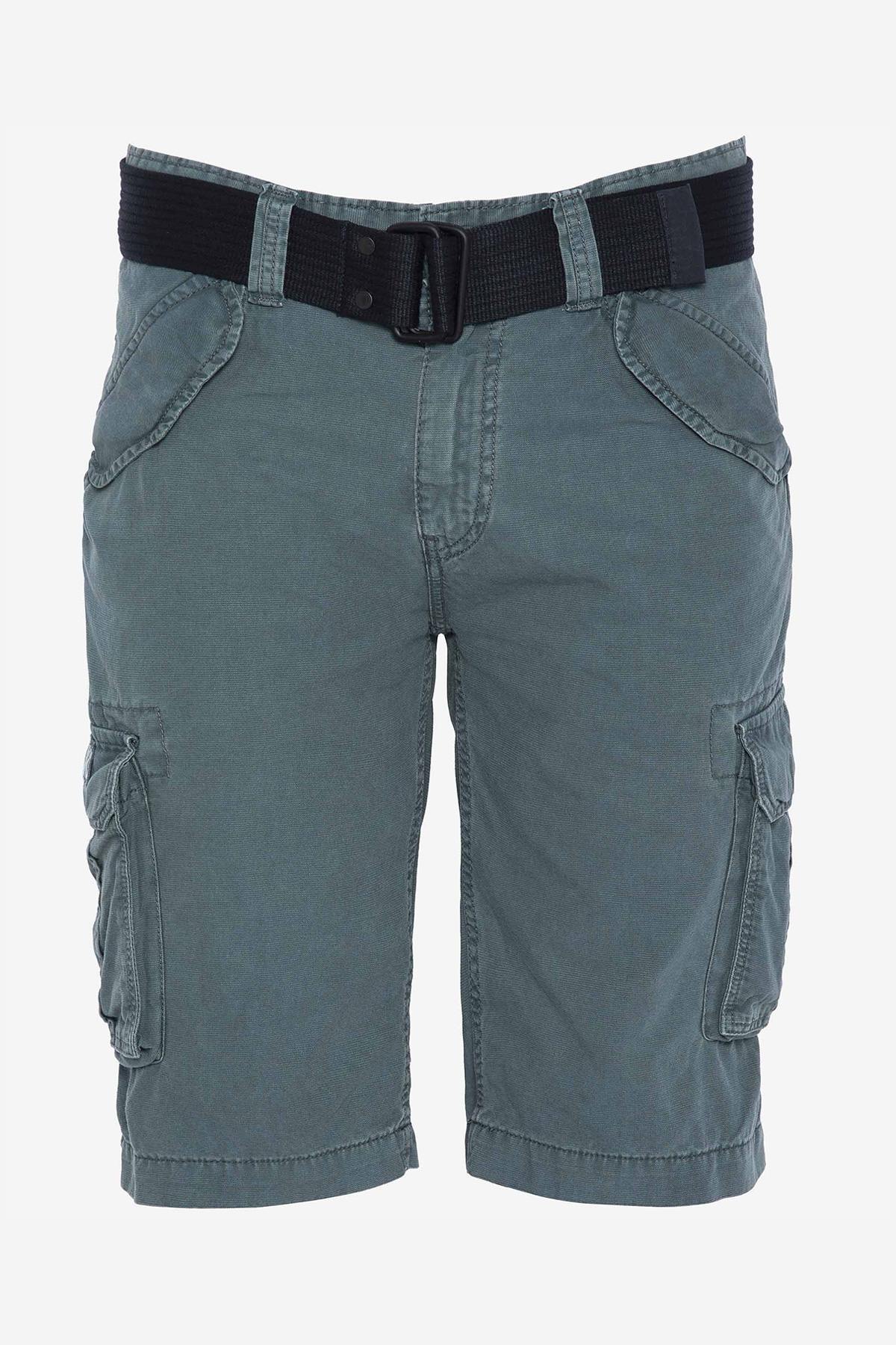 Petrol blue cargo shorts - Image n°3