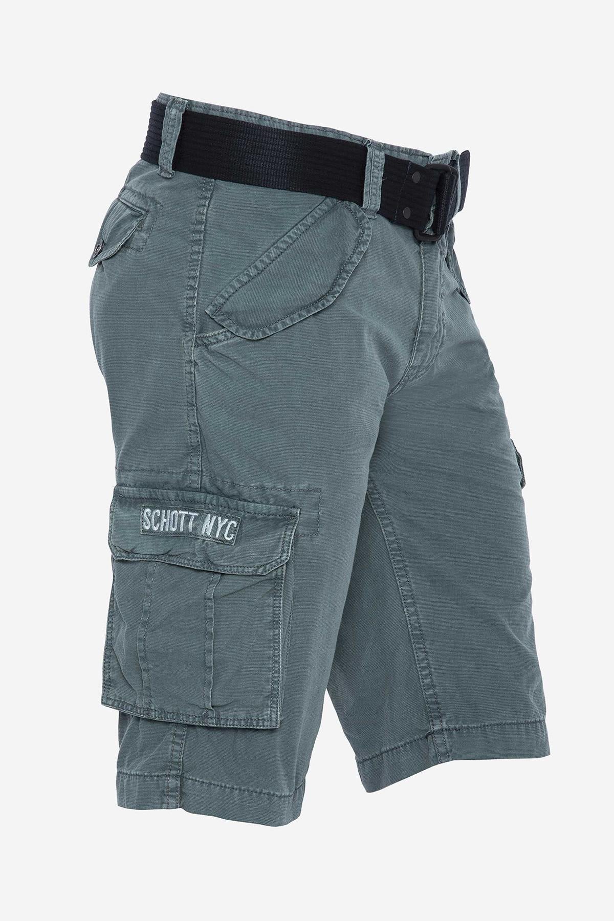 Petrol blue cargo shorts - Image n°1