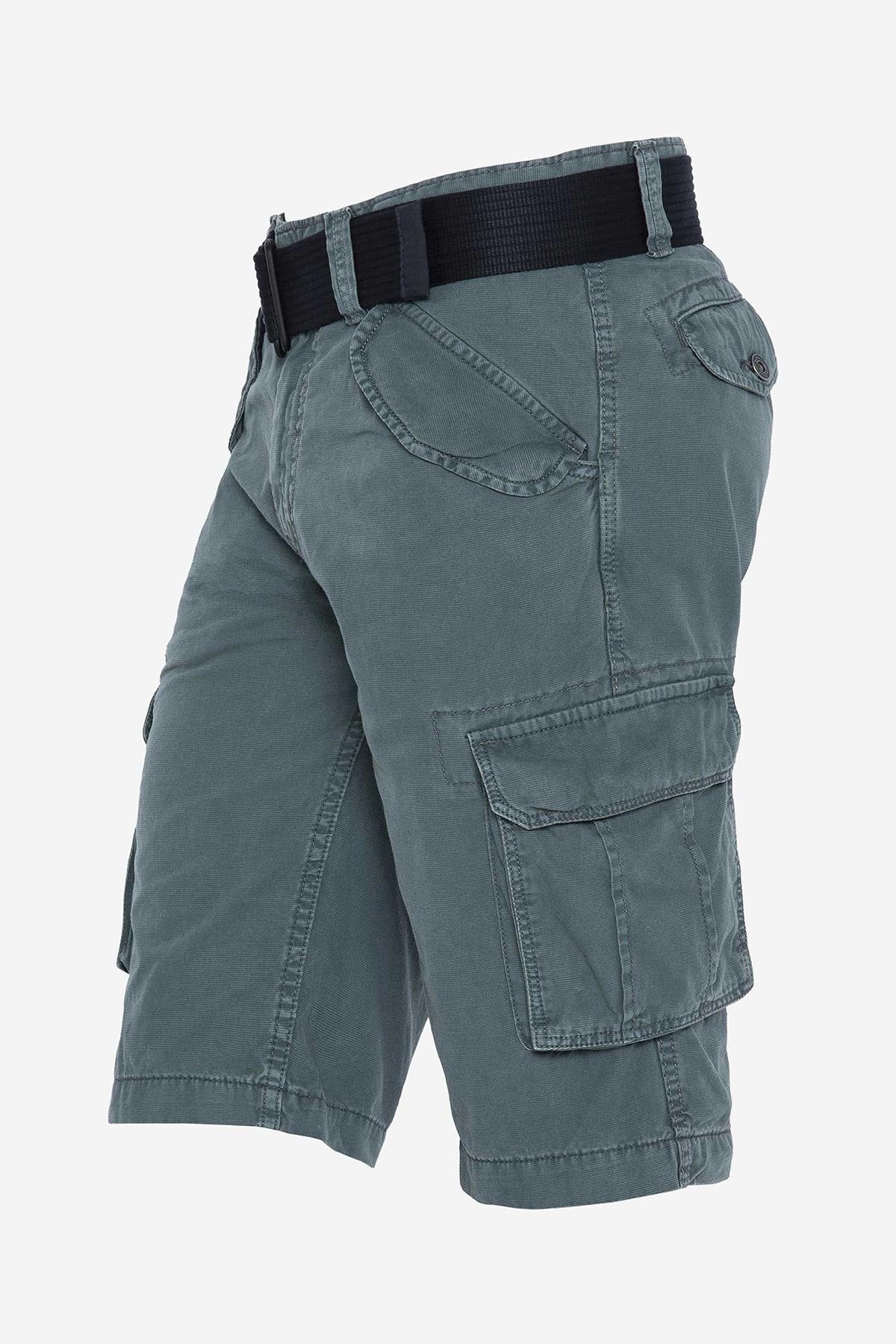 Petrol blue cargo shorts - Image n°4