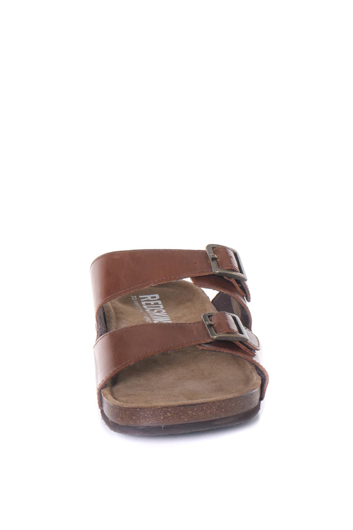 Men's cognac leather sandals - Image n°12