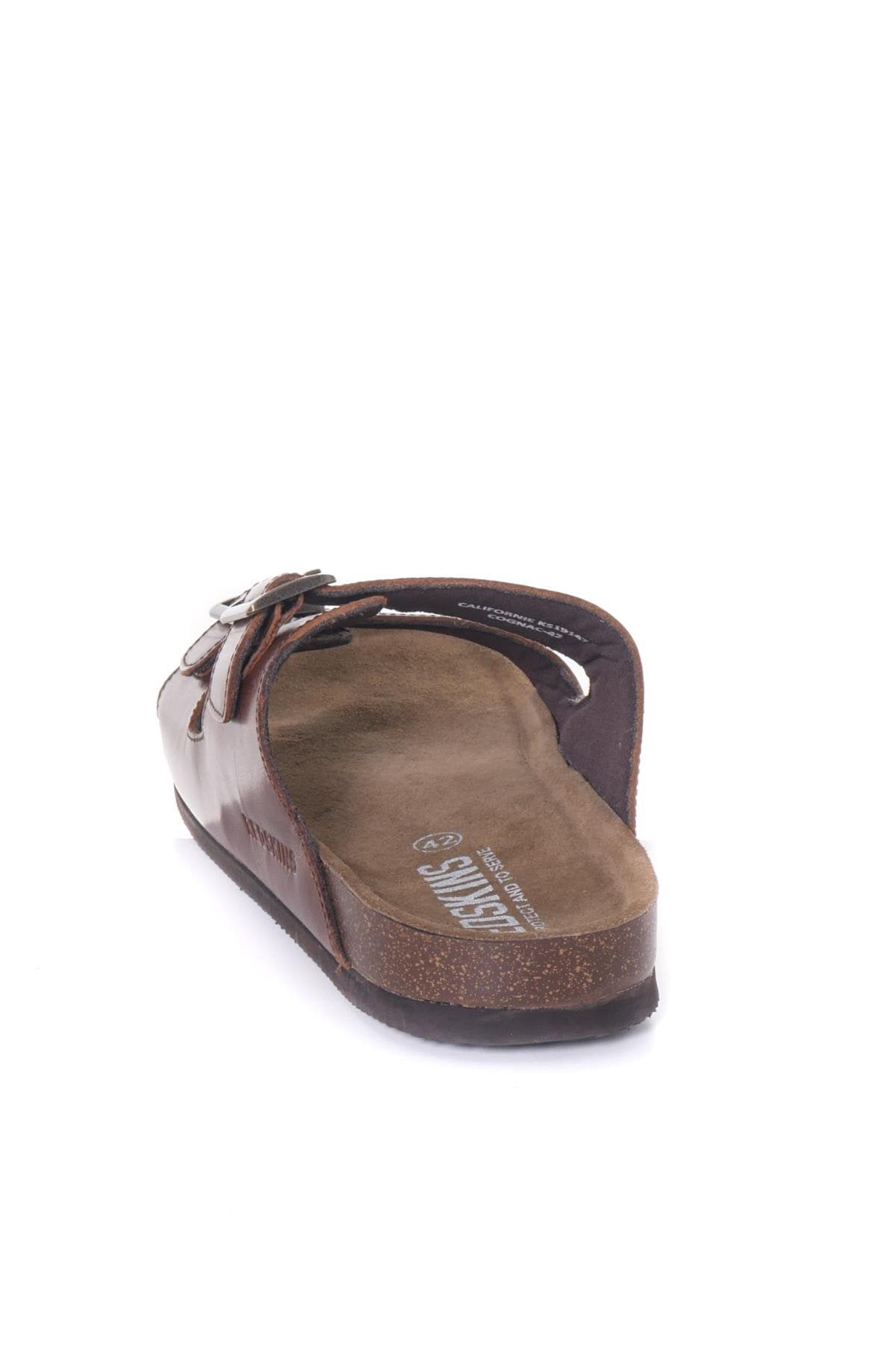 Men's cognac leather sandals - Image n°13