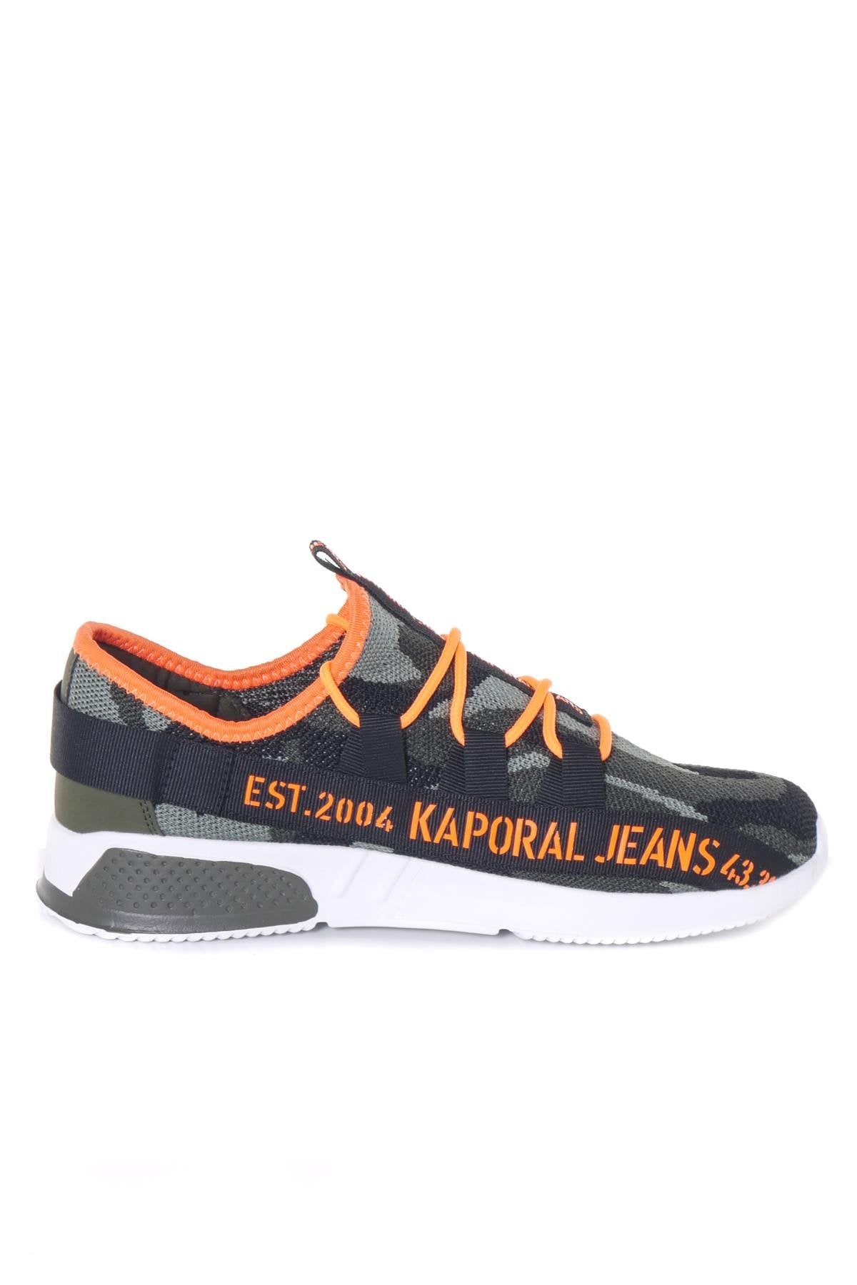 Khaki and orange sportswear sneakers - Image n°9