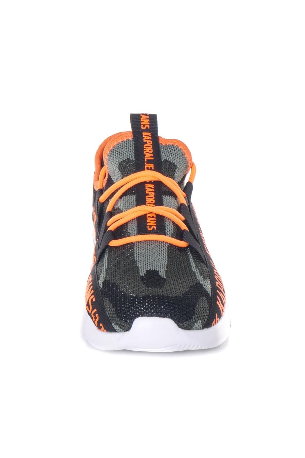 Khaki and orange sportswear sneakers - Image n°12