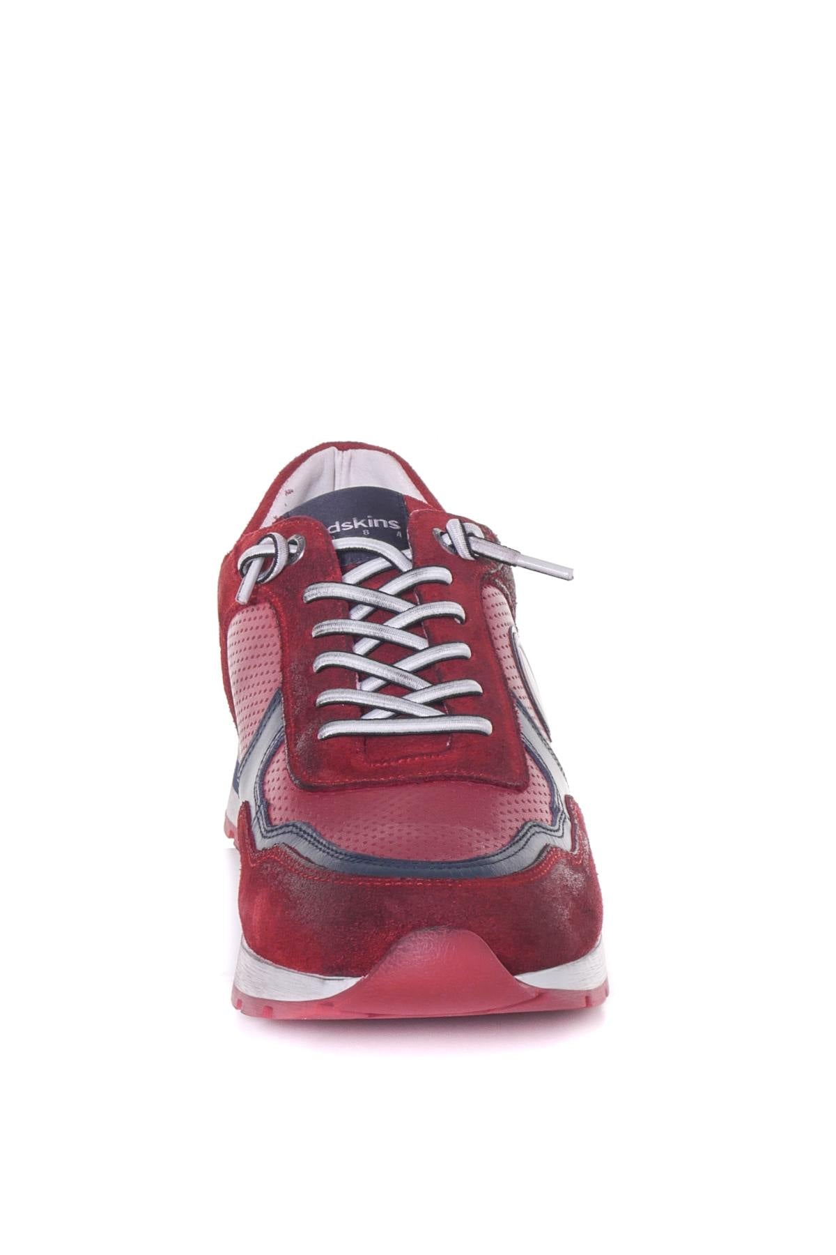 Red sneakers in smooth leather and velvet - Image n°12