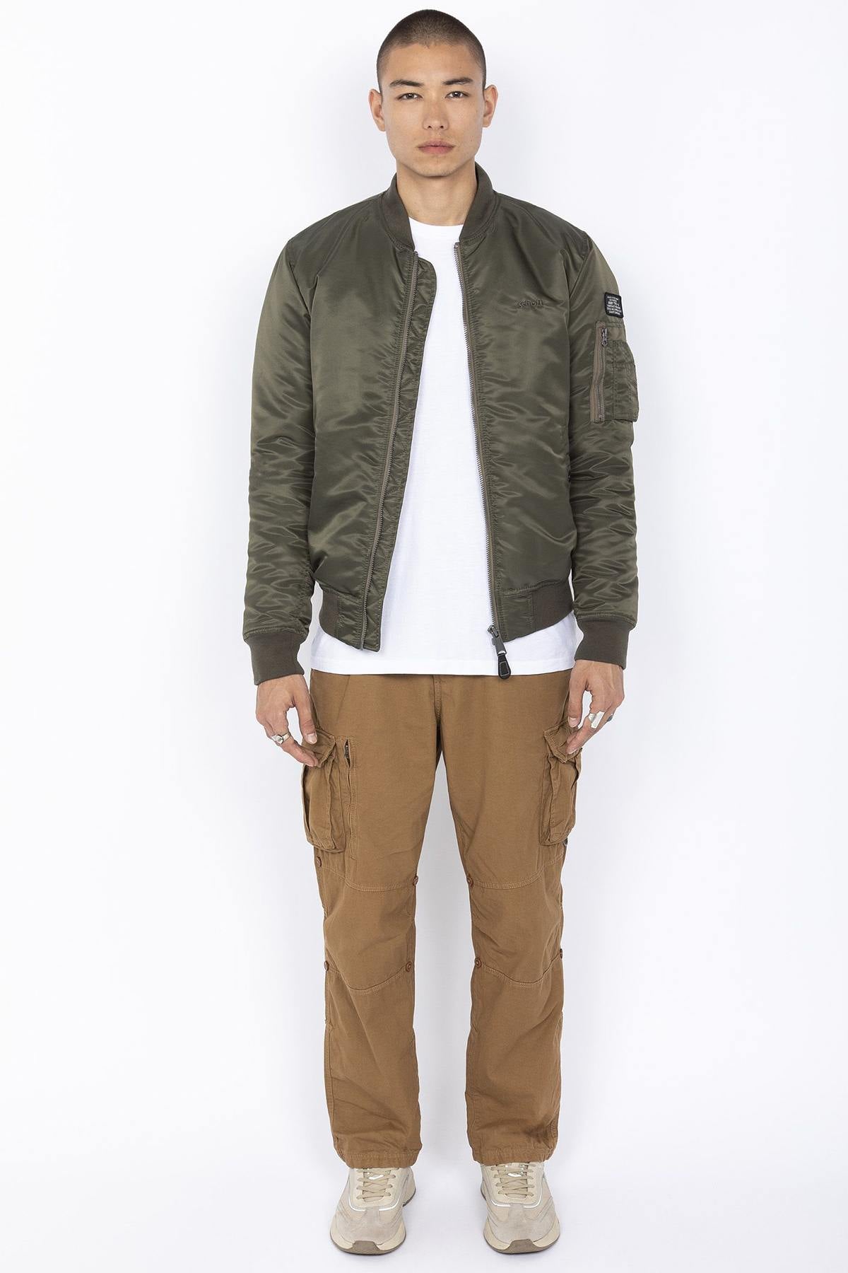 Men's khaki MA-1 bomber jacket - Image n°2