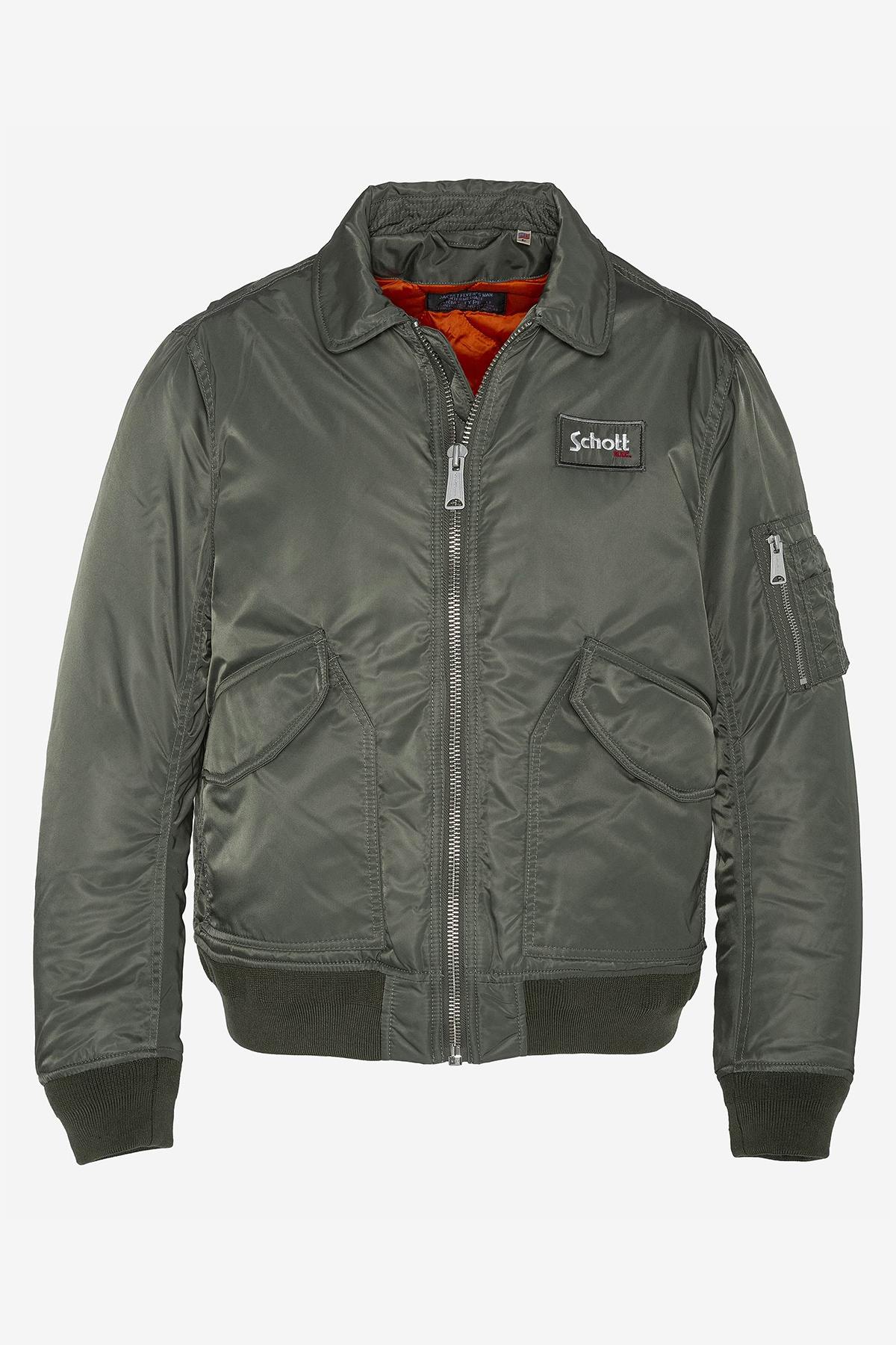 Retro khaki-colored bomber jacket - Image n°5