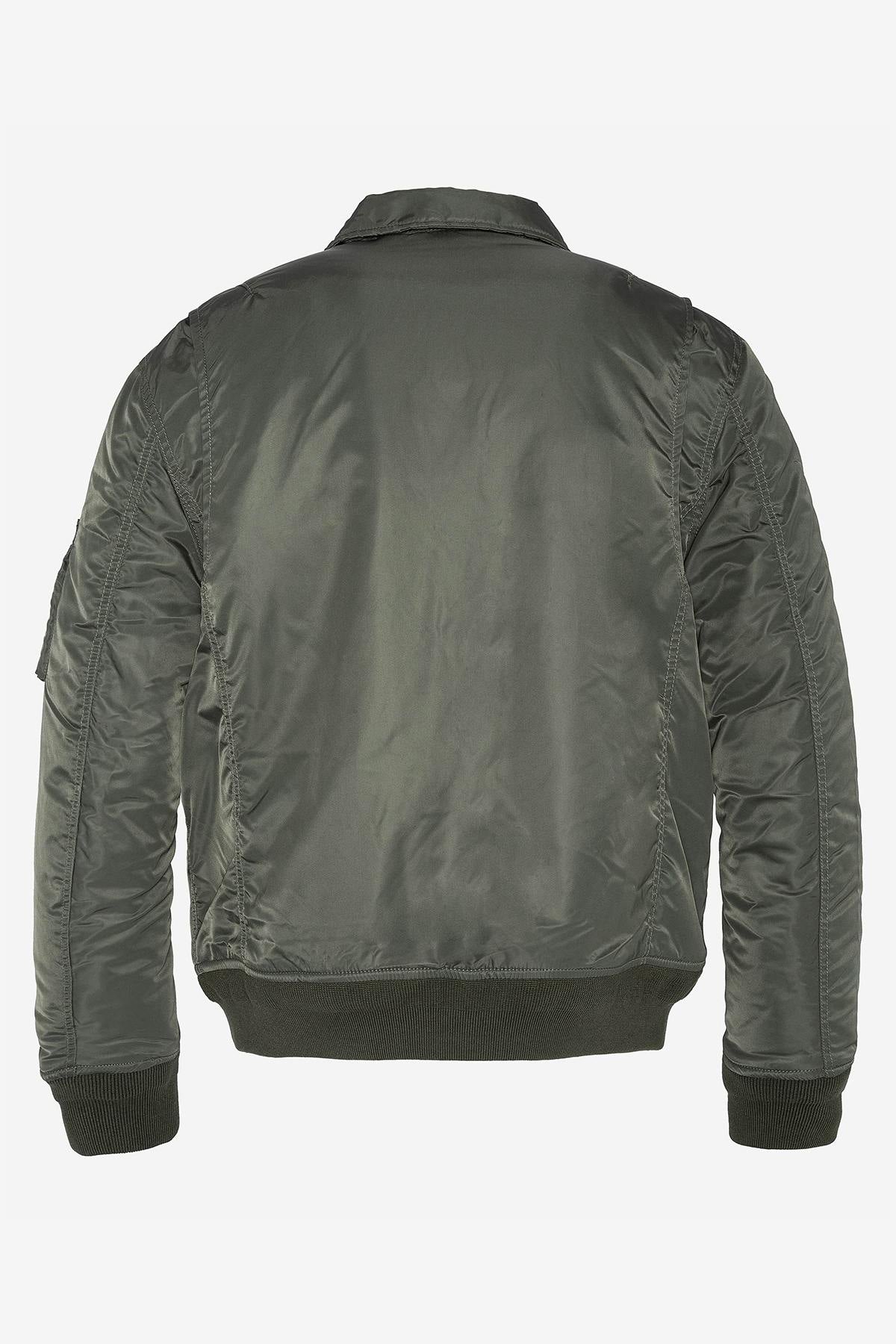 Retro khaki-colored bomber jacket - Image n°6