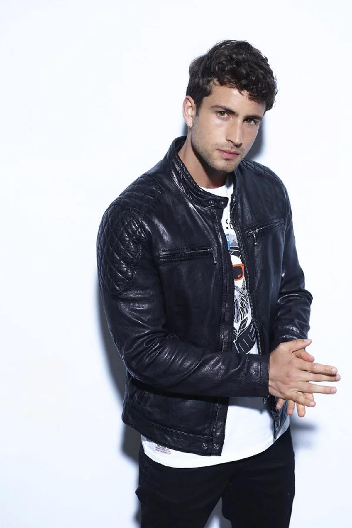 Black quilted leather jacket - Image n°4