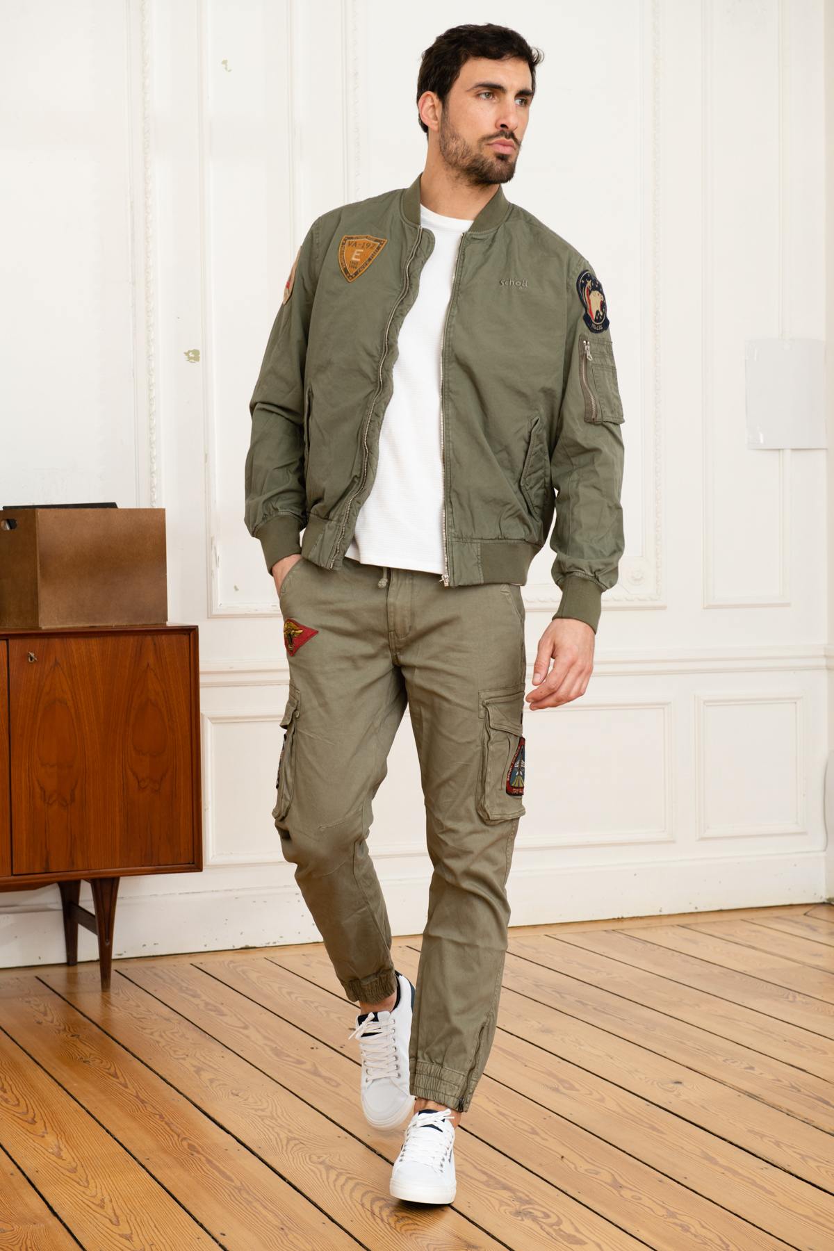 Khaki military bomber jacket - Image n°2