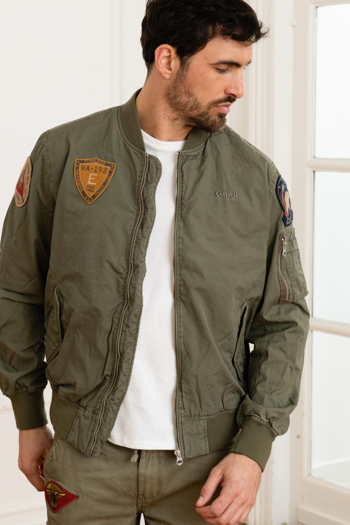 Khaki military bomber jacket - Image n°3