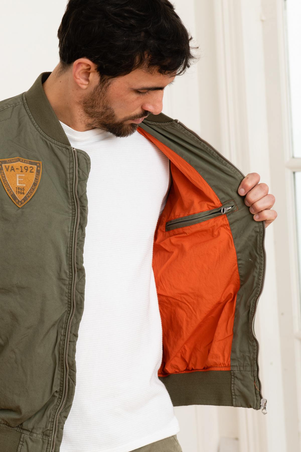 Khaki military bomber jacket - Image n°4