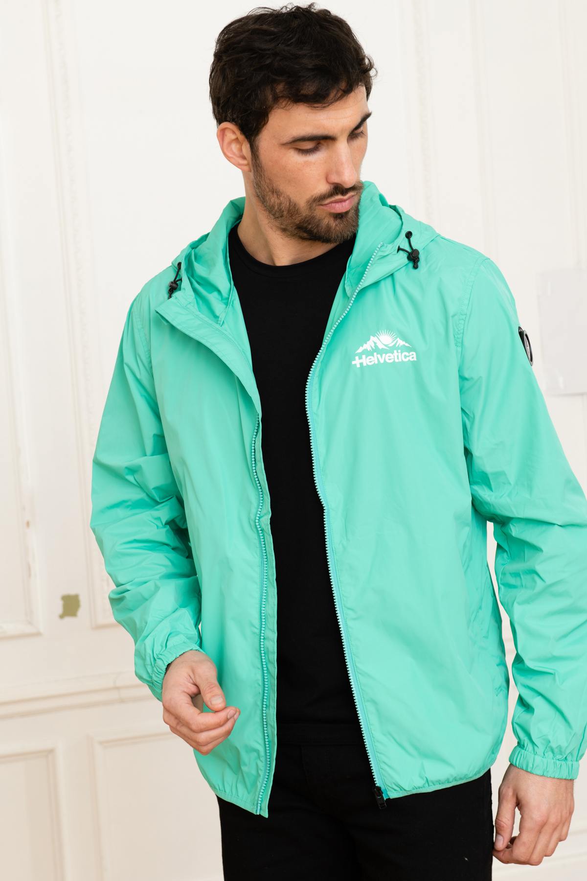 Blue green windbreaker jacket - Image n°4