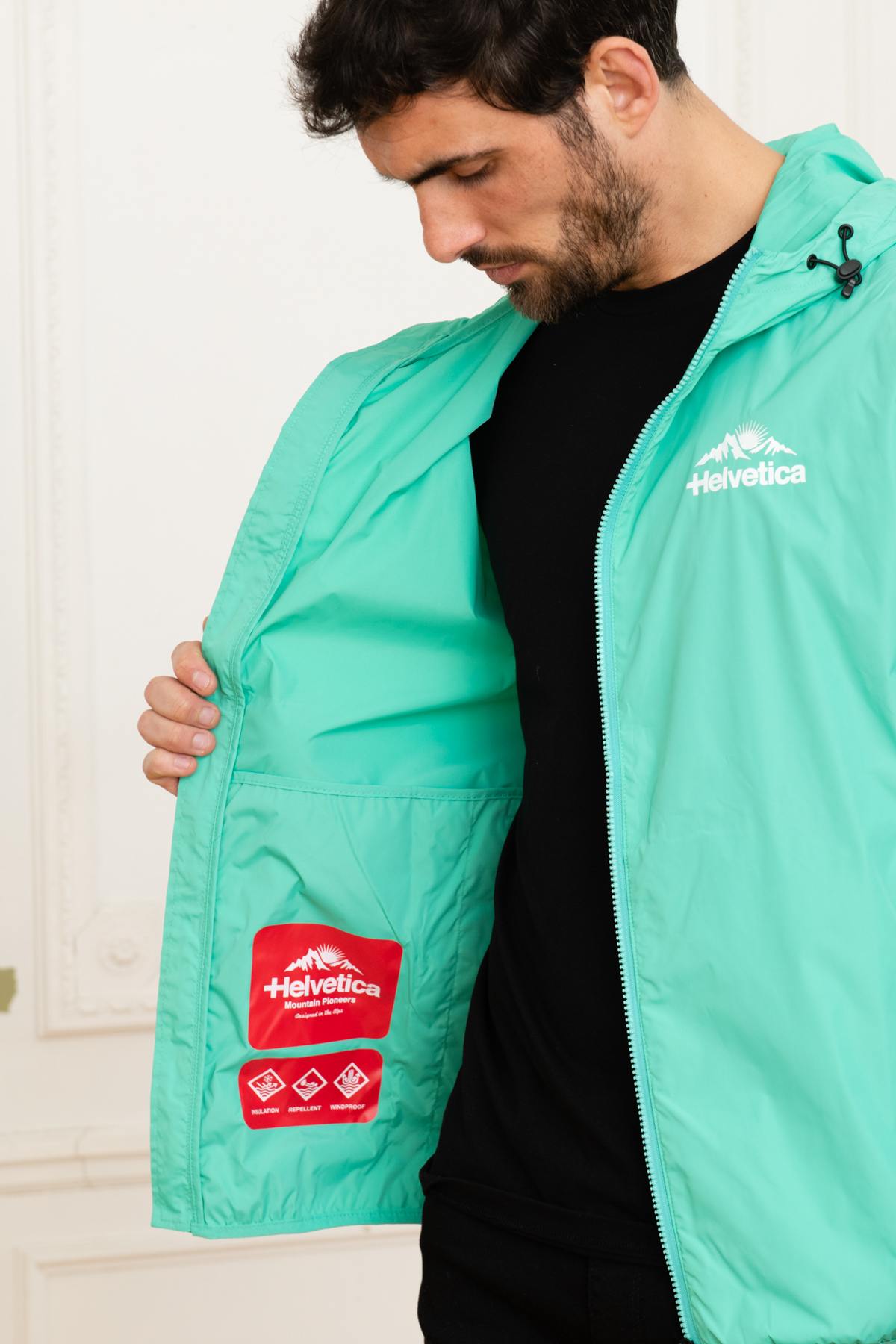 Blue green windbreaker jacket - Image n°5