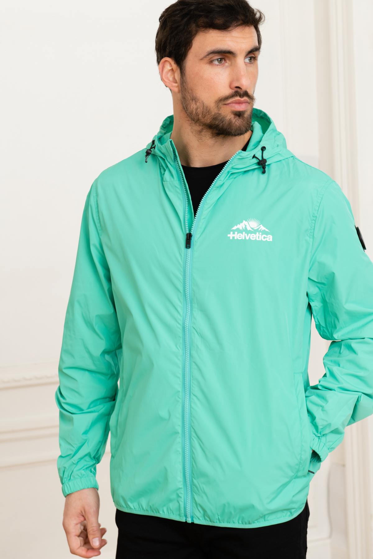 Blue green windbreaker jacket - Image n°1