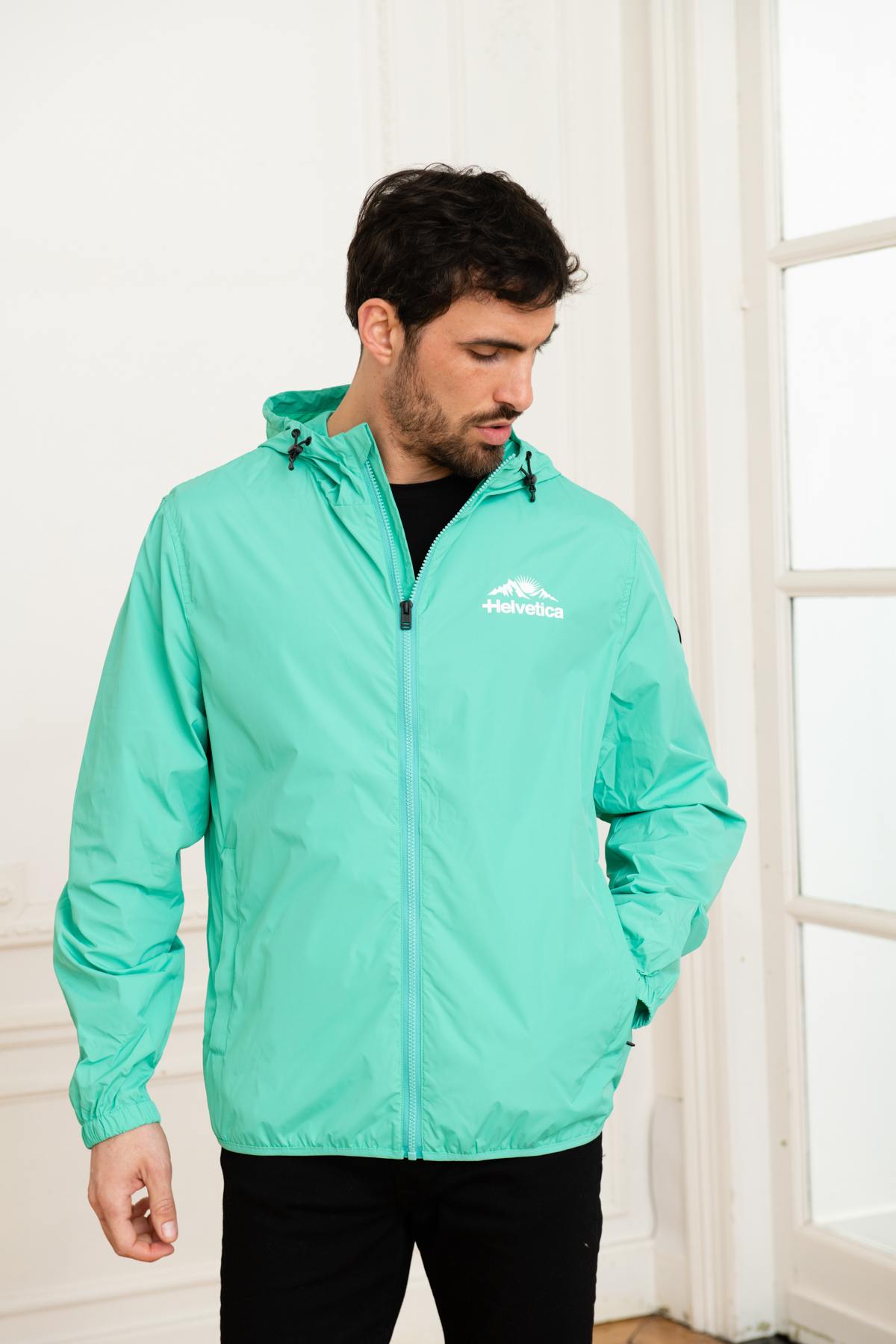 Blue green windbreaker jacket - Image n°7