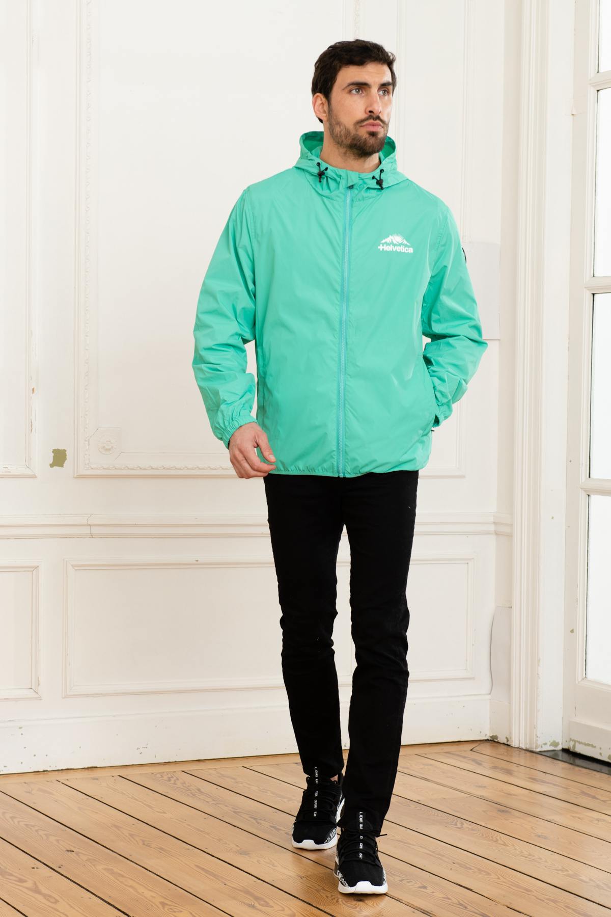 Blue green windbreaker jacket - Image n°3