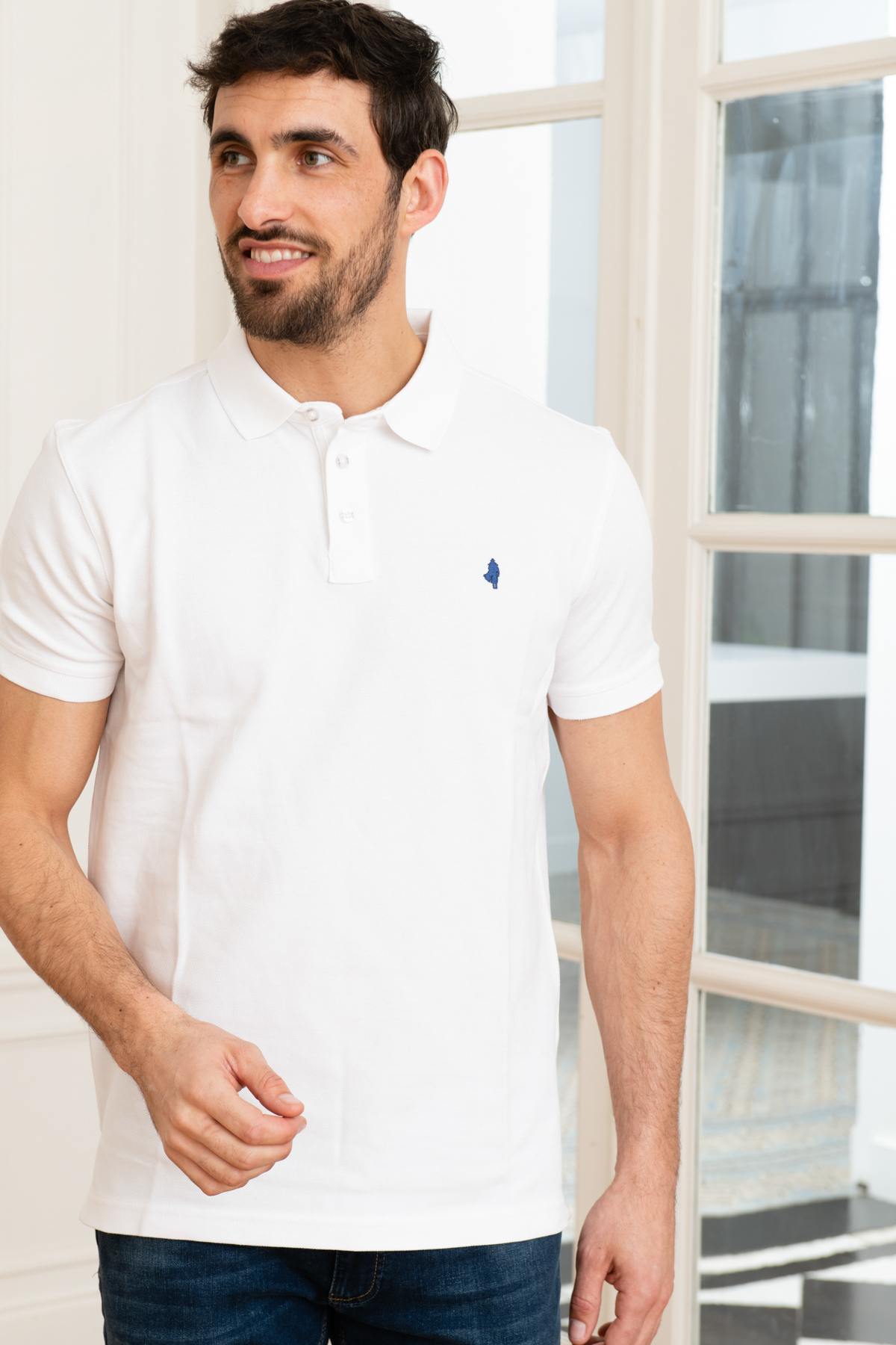 Men's white polo shirt - Image n°1