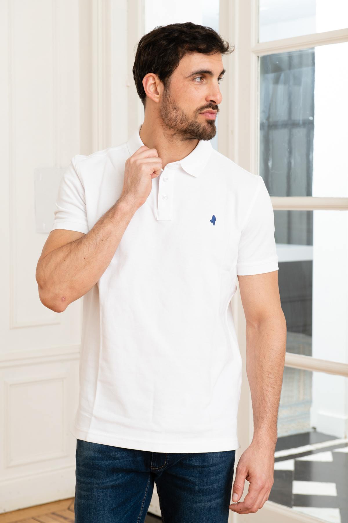 Men's white polo shirt - Image n°4